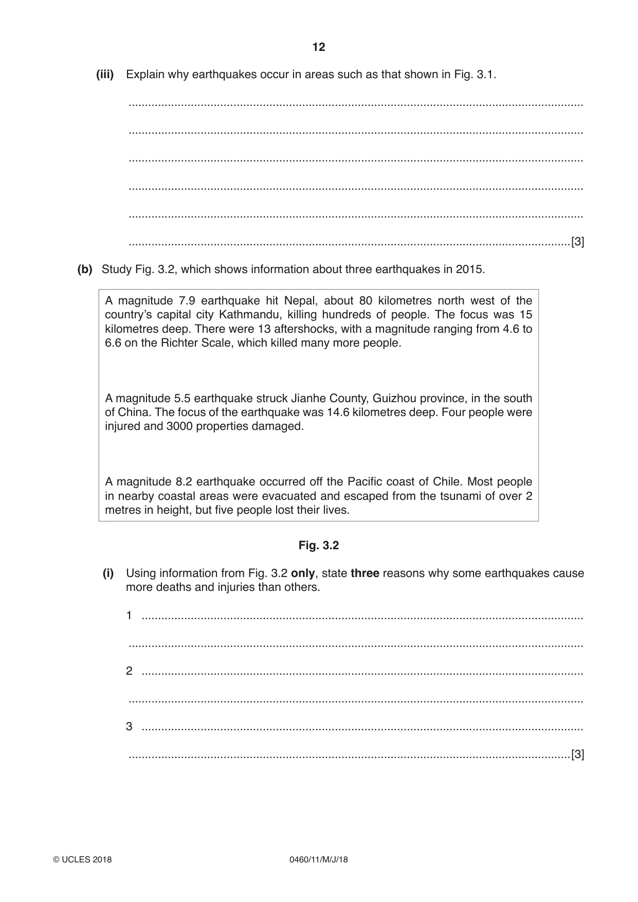 Cambridge IGCSE Geography 0460 2018 May/June Paper 1 · Variant 1 question paper, page 12 of 28