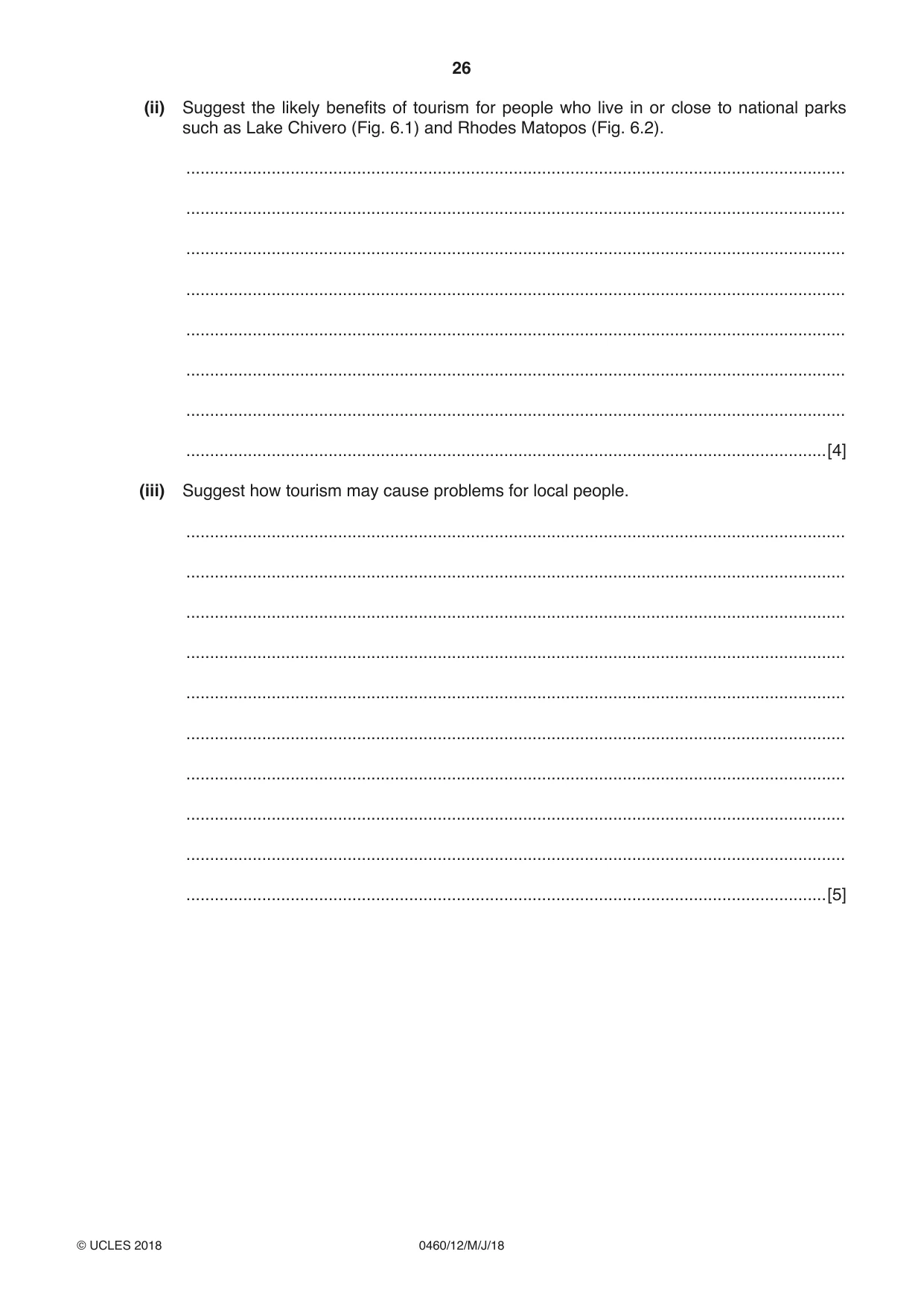 Cambridge IGCSE Geography 0460 2018 May/June Paper 1 · Variant 2 question paper, page 26 of 32