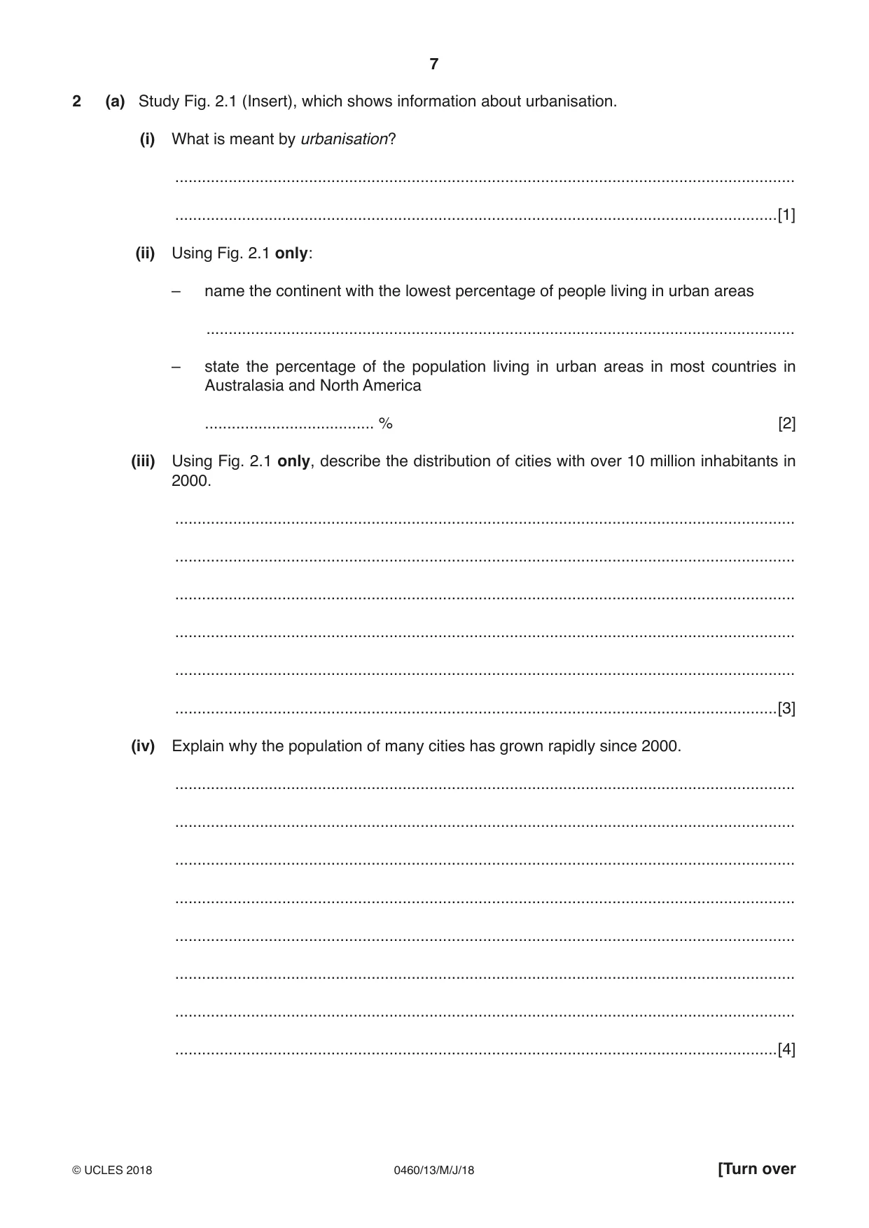 Cambridge IGCSE Geography 0460 2018 May/June Paper 1 · Variant 3 question paper, page 7 of 28