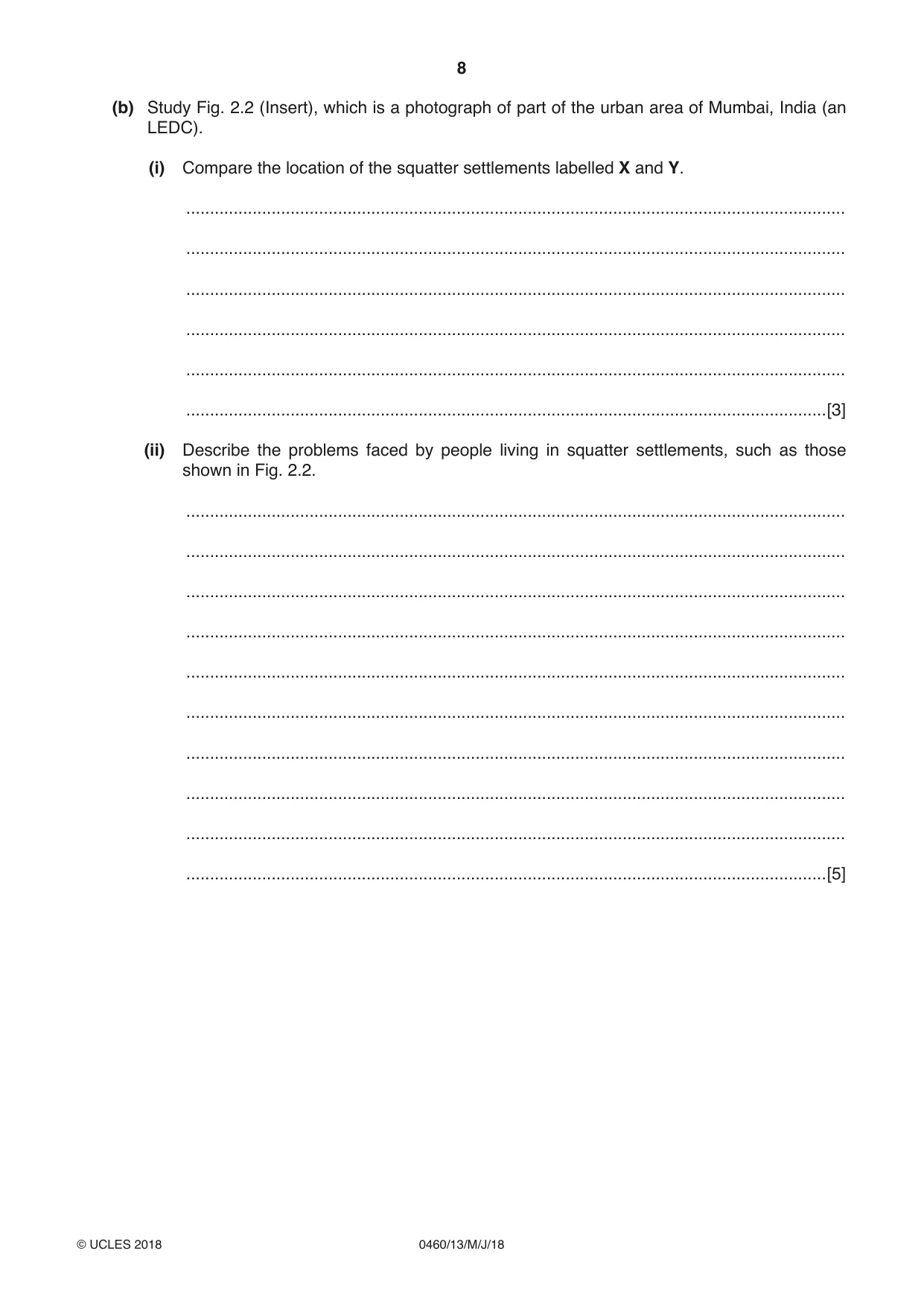 Cambridge IGCSE Geography 0460 2018 May/June Paper 1 · Variant 3 question paper, page 8 of 28