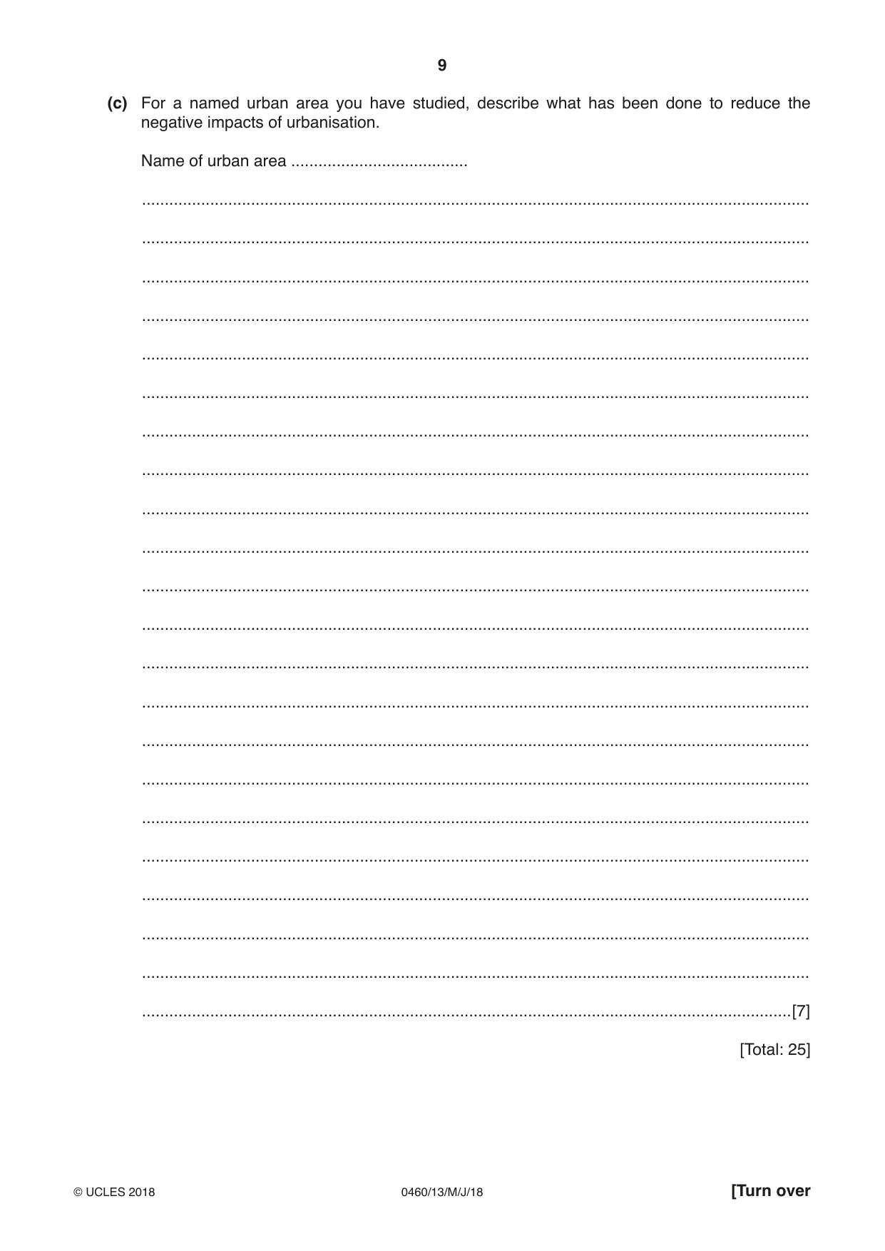 Cambridge IGCSE Geography 0460 2018 May/June Paper 1 · Variant 3 question paper, page 9 of 28