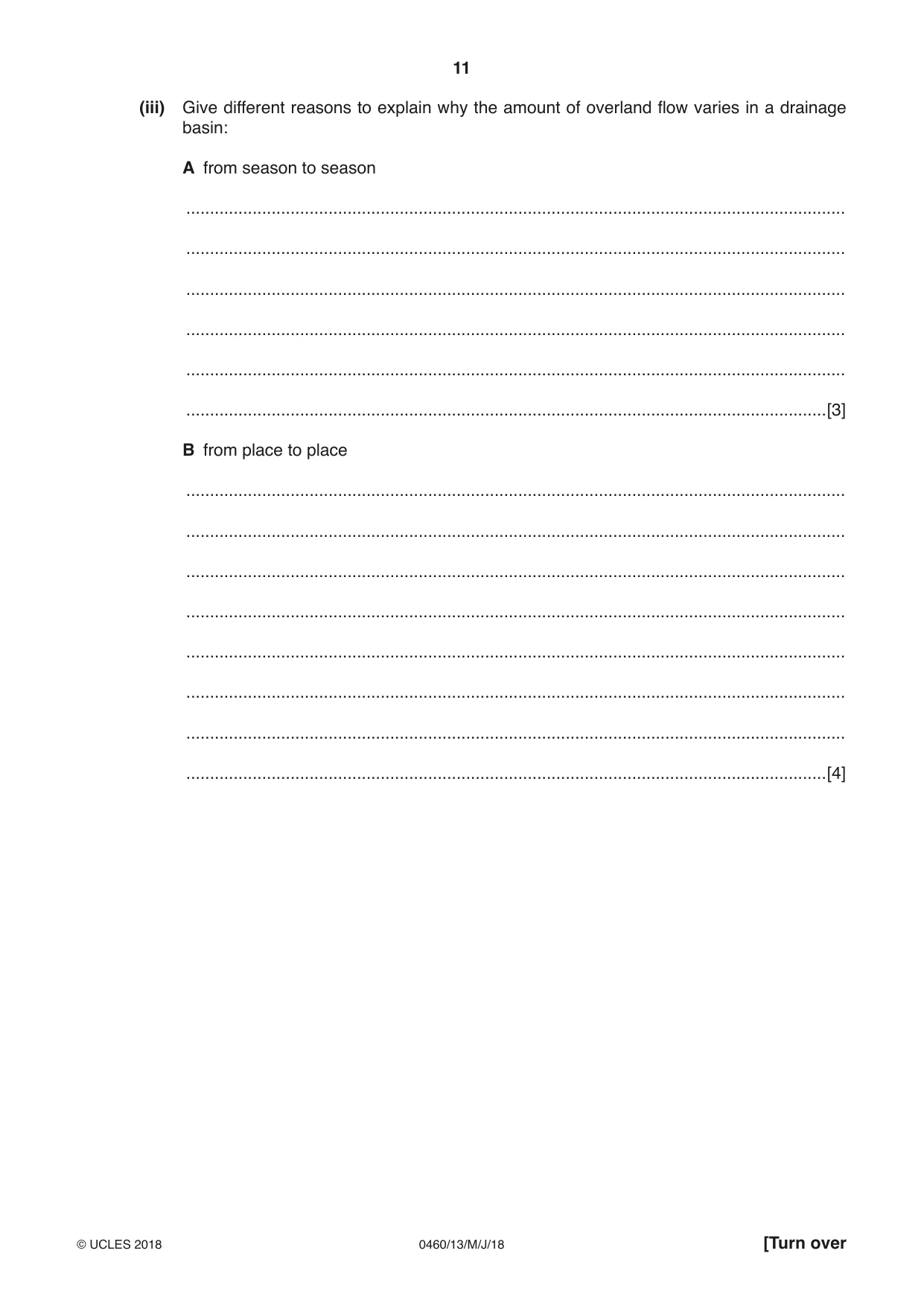 Cambridge IGCSE Geography 0460 2018 May/June Paper 1 · Variant 3 question paper, page 11 of 28