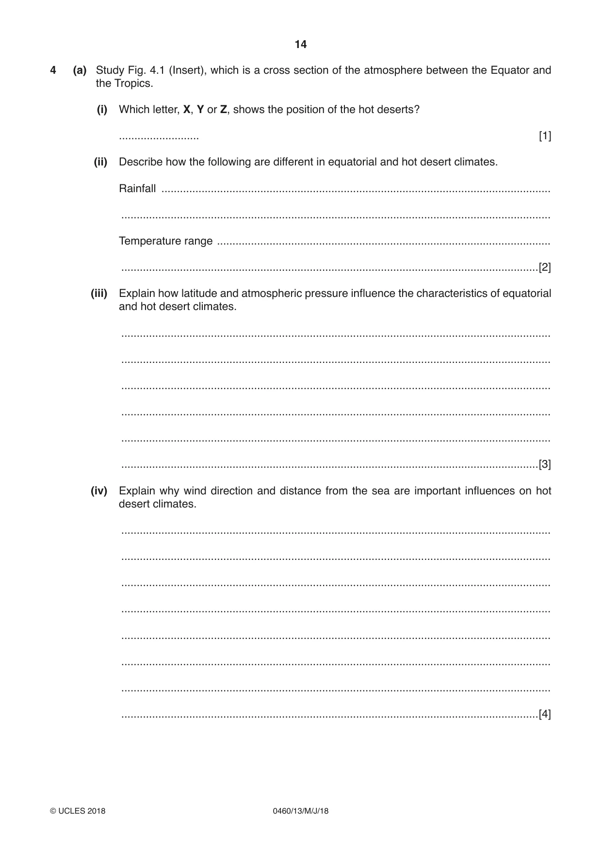 Cambridge IGCSE Geography 0460 2018 May/June Paper 1 · Variant 3 question paper, page 14 of 28
