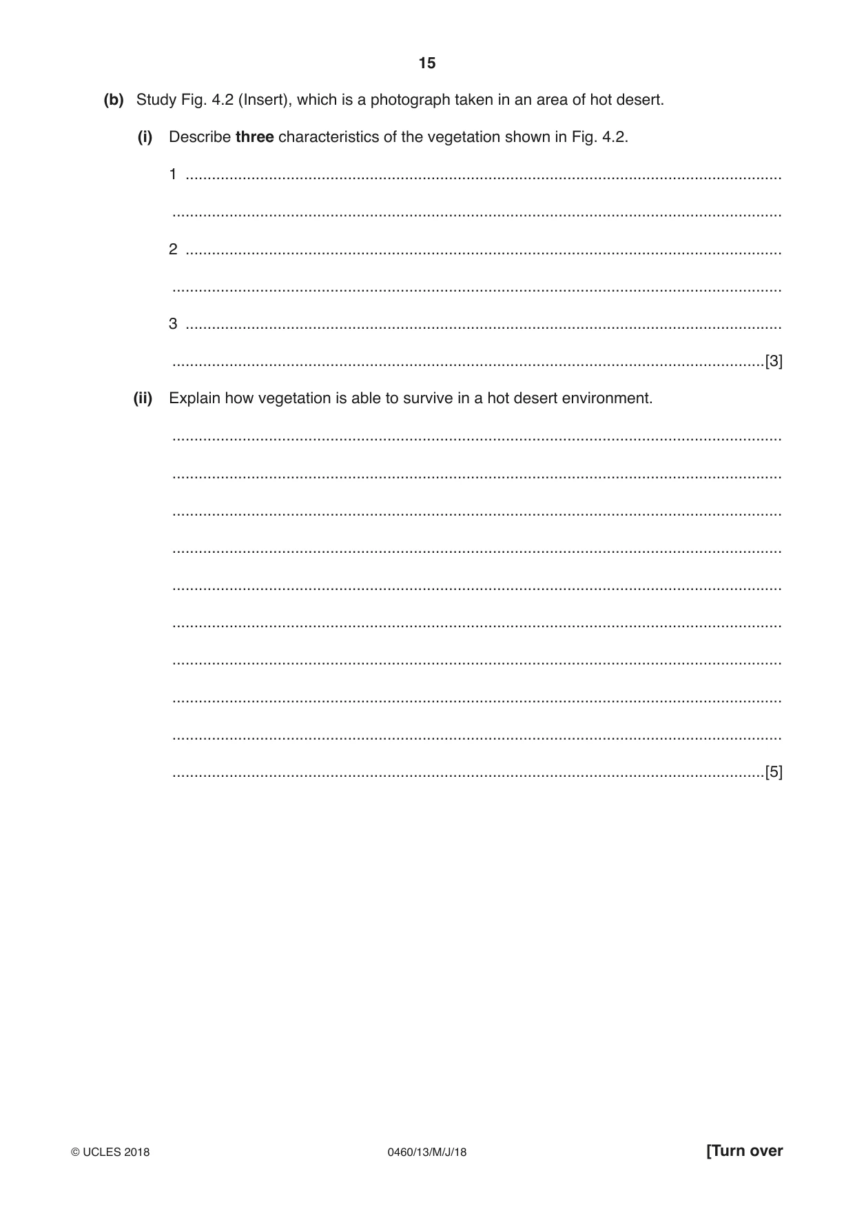 Cambridge IGCSE Geography 0460 2018 May/June Paper 1 · Variant 3 question paper, page 15 of 28