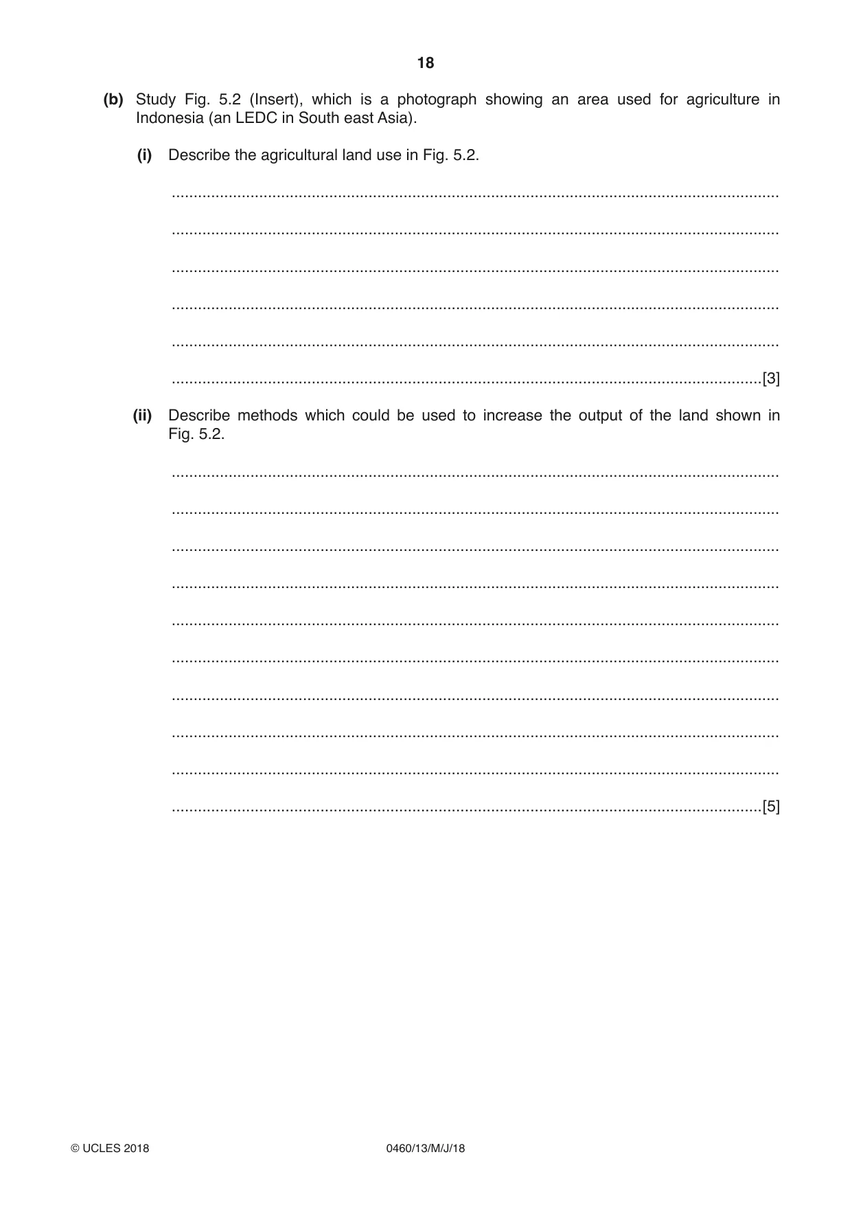 Cambridge IGCSE Geography 0460 2018 May/June Paper 1 · Variant 3 question paper, page 18 of 28
