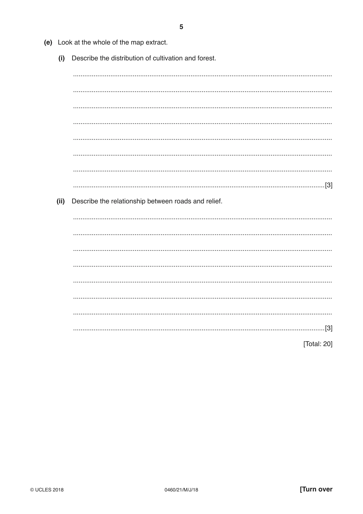 Cambridge IGCSE Geography 0460 2018 May/June Paper 2 · Variant 1 question paper, page 5 of 24