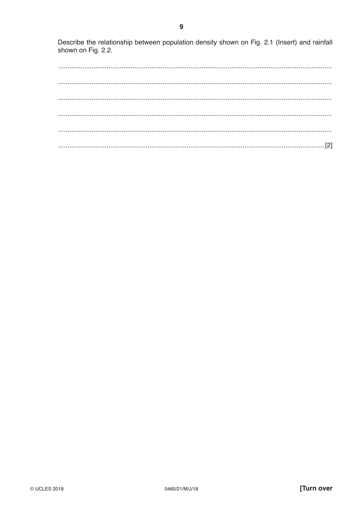 Cambridge IGCSE Geography 0460 2018 May/June Paper 2 · Variant 1 question paper, page 9 of 24