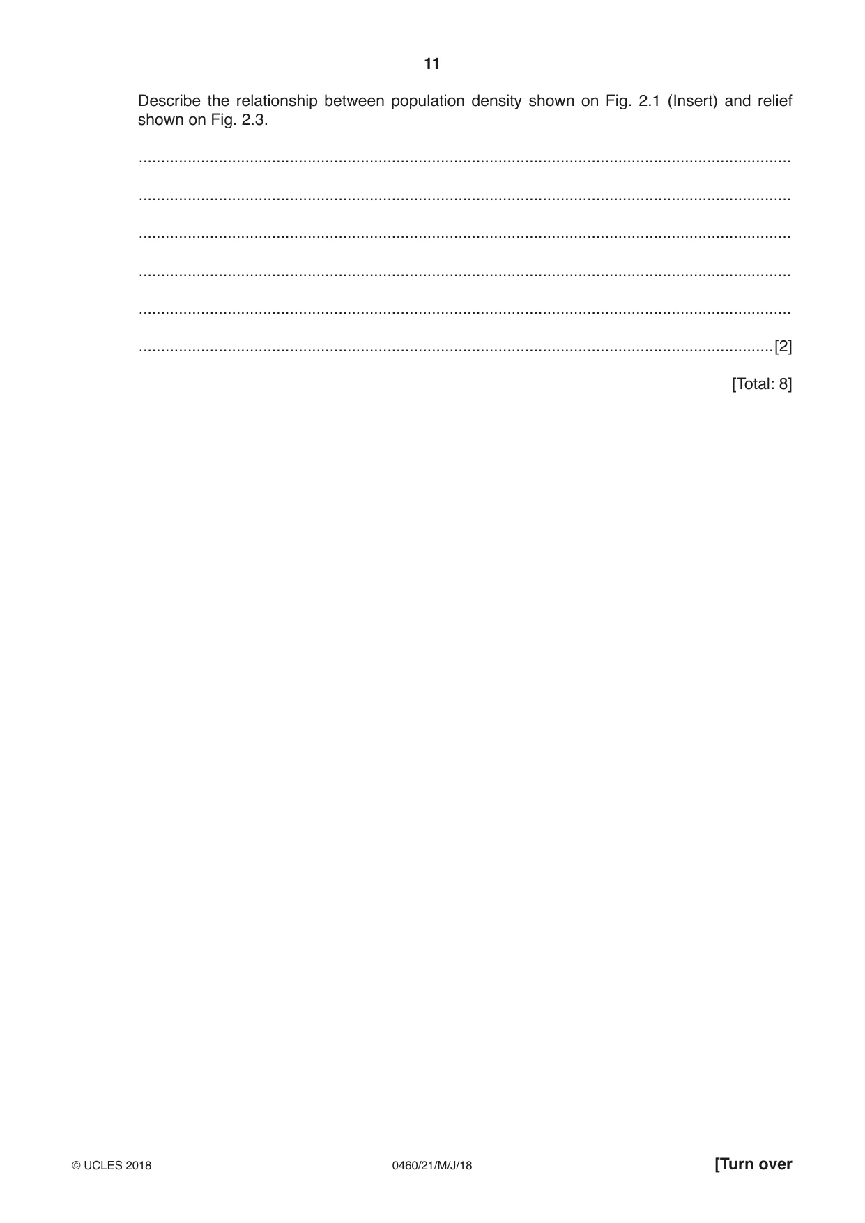 Cambridge IGCSE Geography 0460 2018 May/June Paper 2 · Variant 1 question paper, page 11 of 24