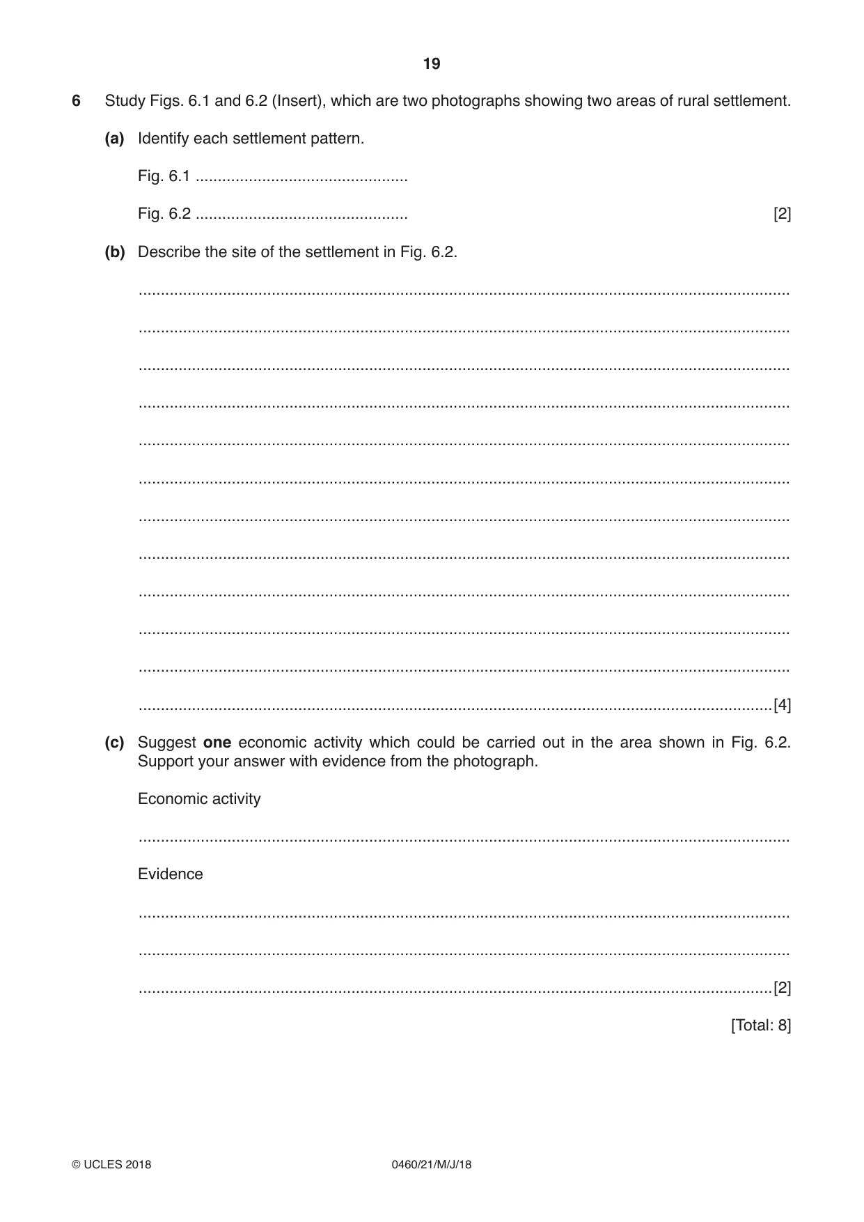 Cambridge IGCSE Geography 0460 2018 May/June Paper 2 · Variant 1 question paper, page 19 of 24