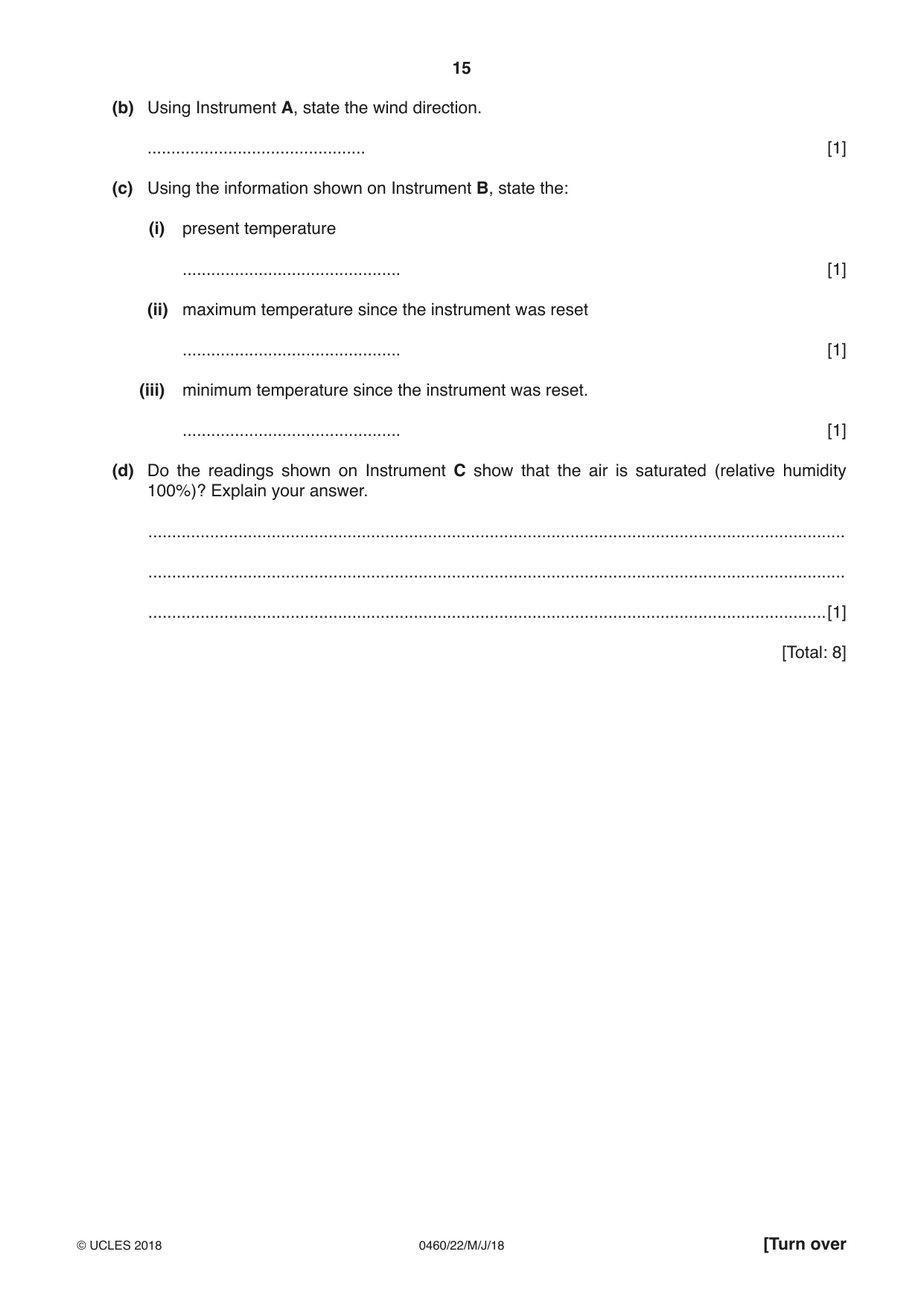 Cambridge IGCSE Geography 0460 2018 May/June Paper 2 · Variant 2 question paper, page 15 of 20