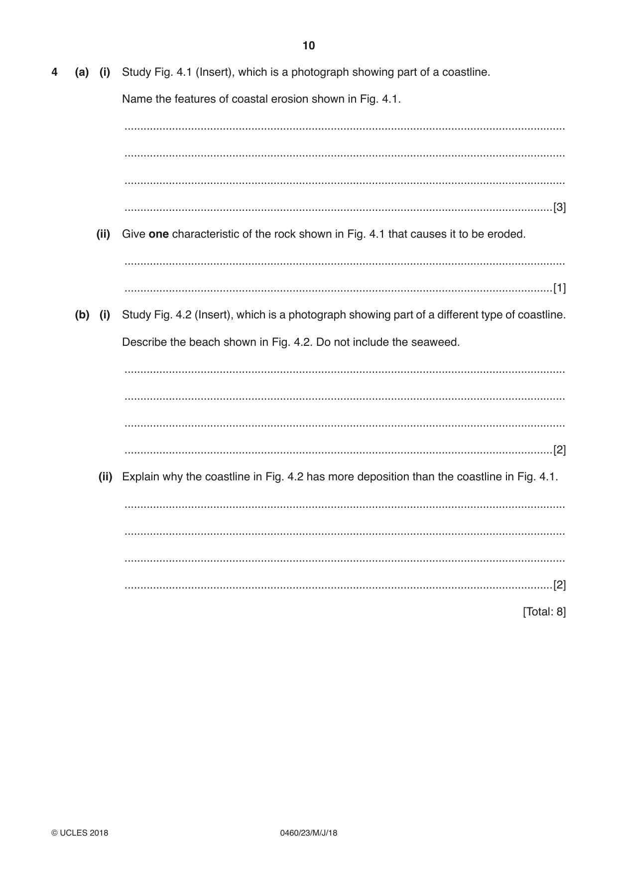 Cambridge IGCSE Geography 0460 2018 May/June Paper 2 · Variant 3 question paper, page 10 of 20