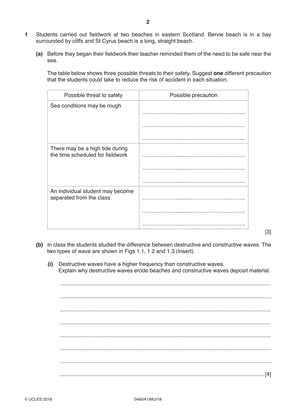 Cambridge IGCSE Geography 0460 2018 May/June Paper 4 · Variant 1 question paper, page 2 of 16