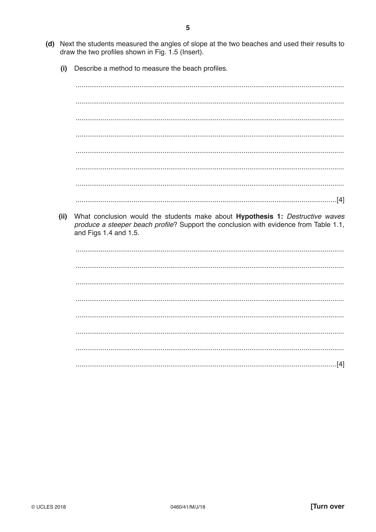 Cambridge IGCSE Geography 0460 2018 May/June Paper 4 · Variant 1 question paper, page 5 of 16