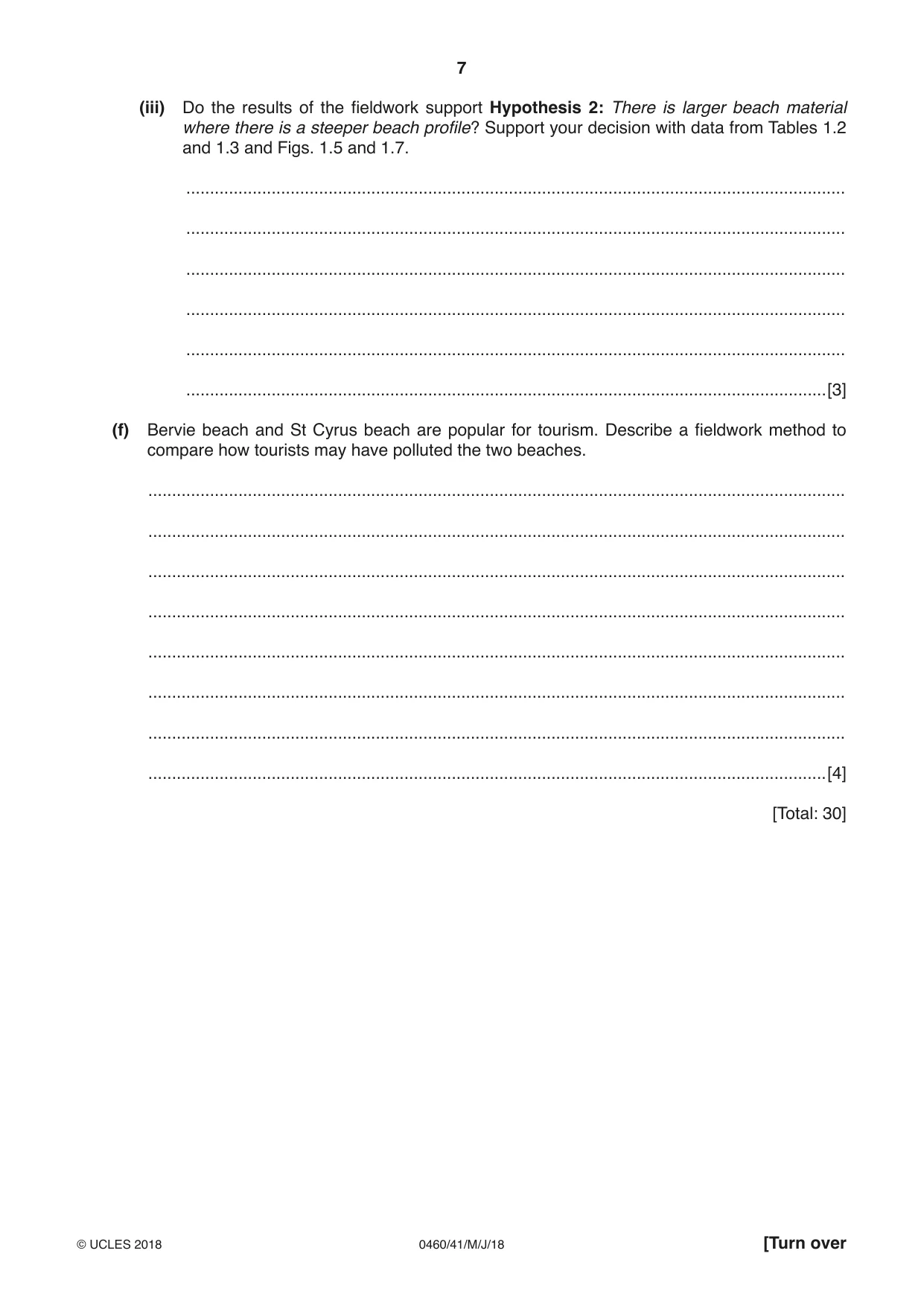 Cambridge IGCSE Geography 0460 2018 May/June Paper 4 · Variant 1 question paper, page 7 of 16