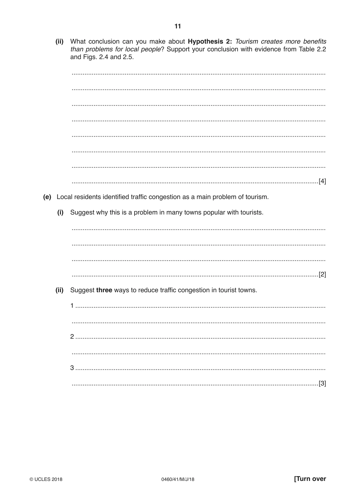 Cambridge IGCSE Geography 0460 2018 May/June Paper 4 · Variant 1 question paper, page 11 of 16