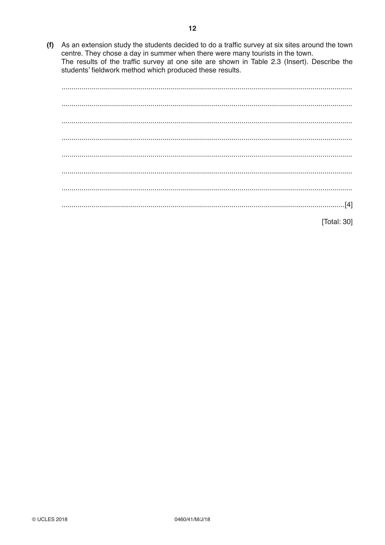 Cambridge IGCSE Geography 0460 2018 May/June Paper 4 · Variant 1 question paper, page 12 of 16