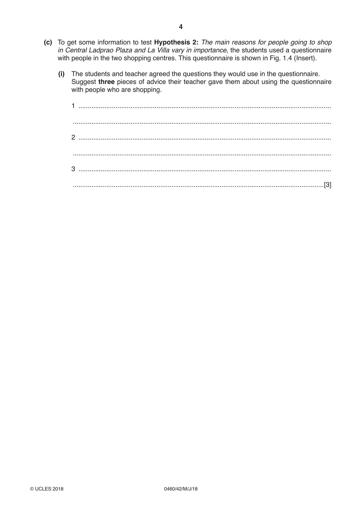 Cambridge IGCSE Geography 0460 2018 May/June Paper 4 · Variant 2 question paper, page 4 of 20