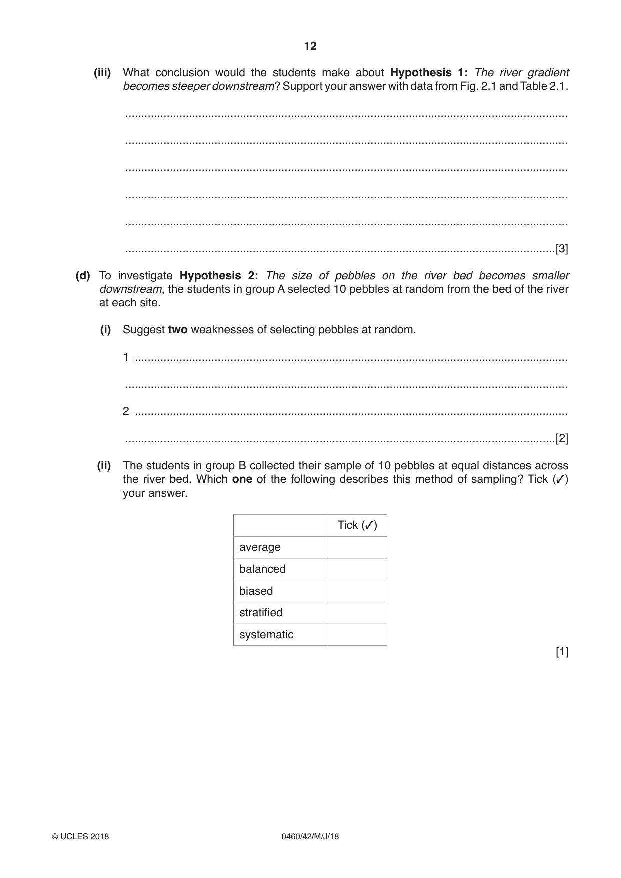 Cambridge IGCSE Geography 0460 2018 May/June Paper 4 · Variant 2 question paper, page 12 of 20