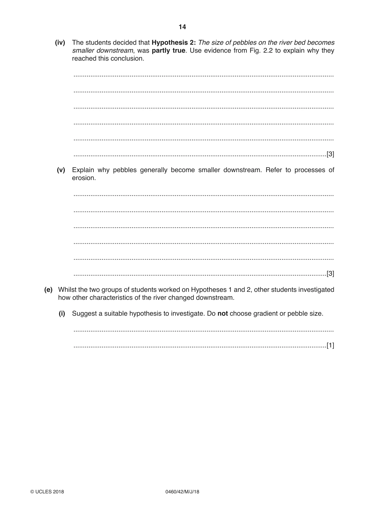 Cambridge IGCSE Geography 0460 2018 May/June Paper 4 · Variant 2 question paper, page 14 of 20