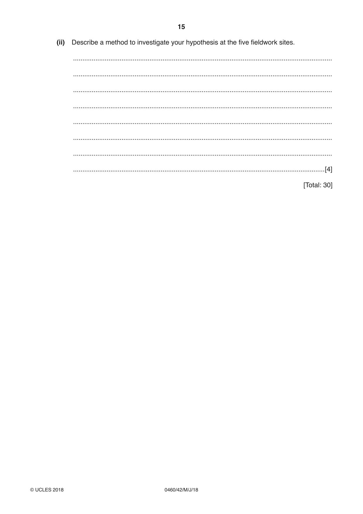 Cambridge IGCSE Geography 0460 2018 May/June Paper 4 · Variant 2 question paper, page 15 of 20