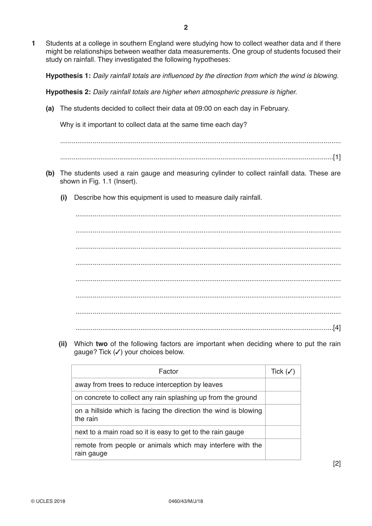 Cambridge IGCSE Geography 0460 2018 May/June Paper 4 · Variant 3 question paper, page 2 of 20