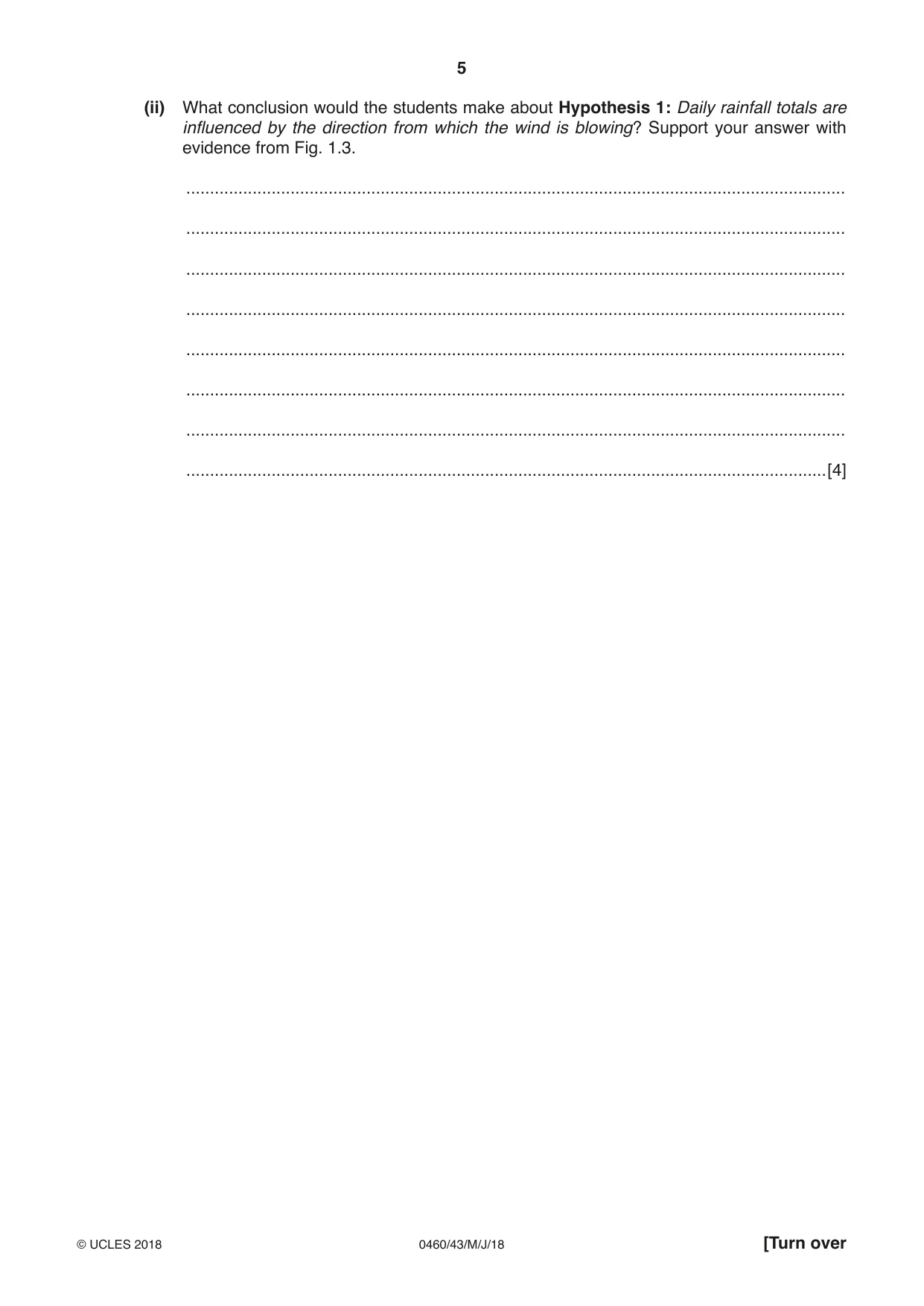 Cambridge IGCSE Geography 0460 2018 May/June Paper 4 · Variant 3 question paper, page 5 of 20