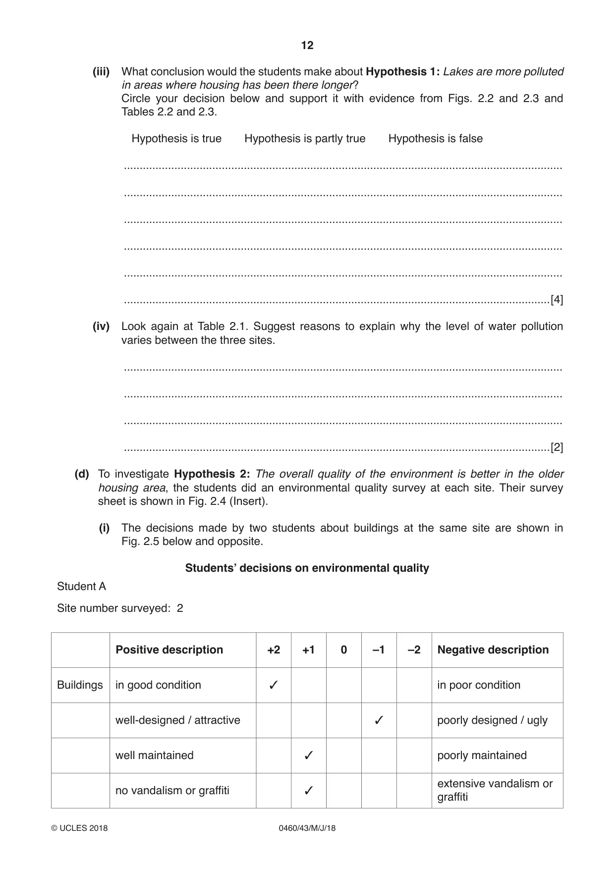 Cambridge IGCSE Geography 0460 2018 May/June Paper 4 · Variant 3 question paper, page 12 of 20