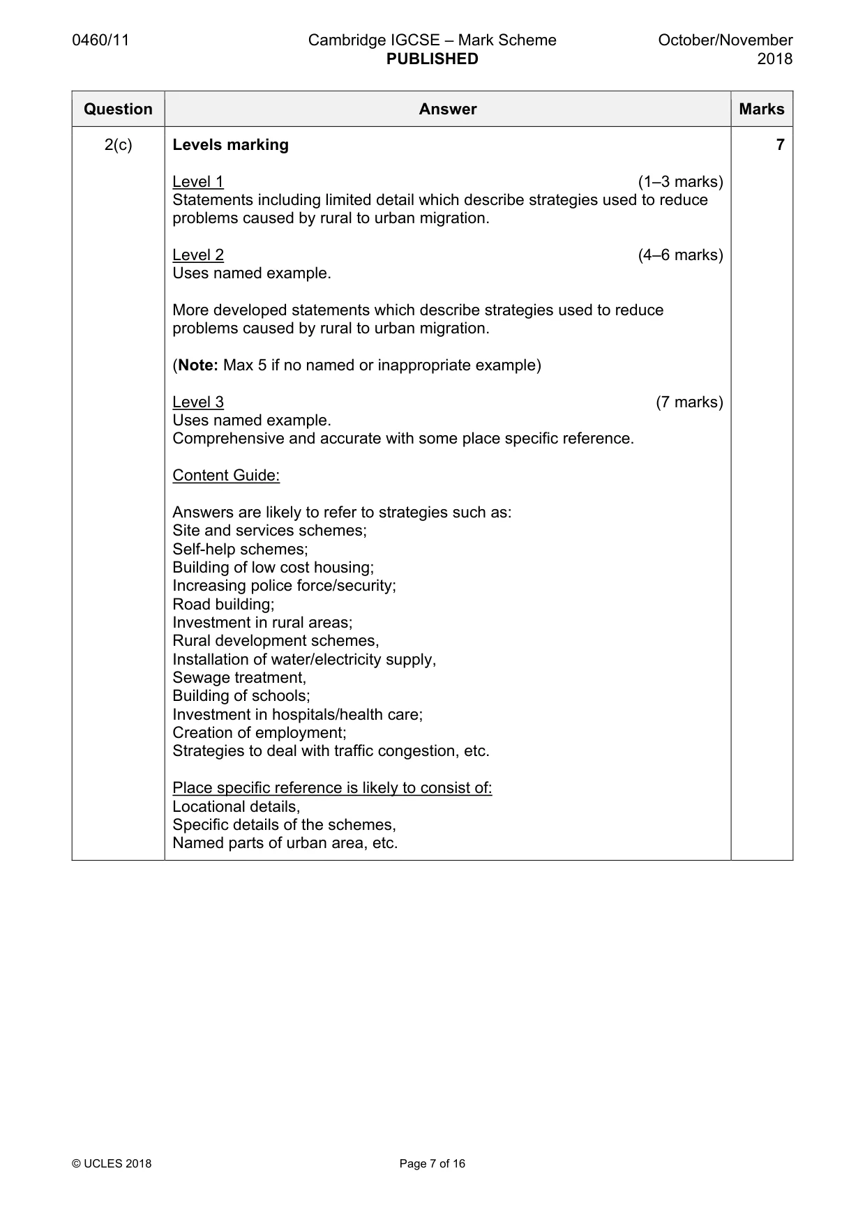 Mark scheme, page 7 of 16