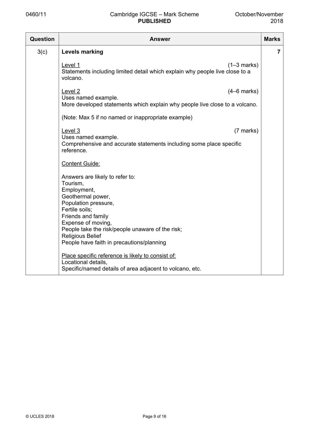 Mark scheme, page 9 of 16