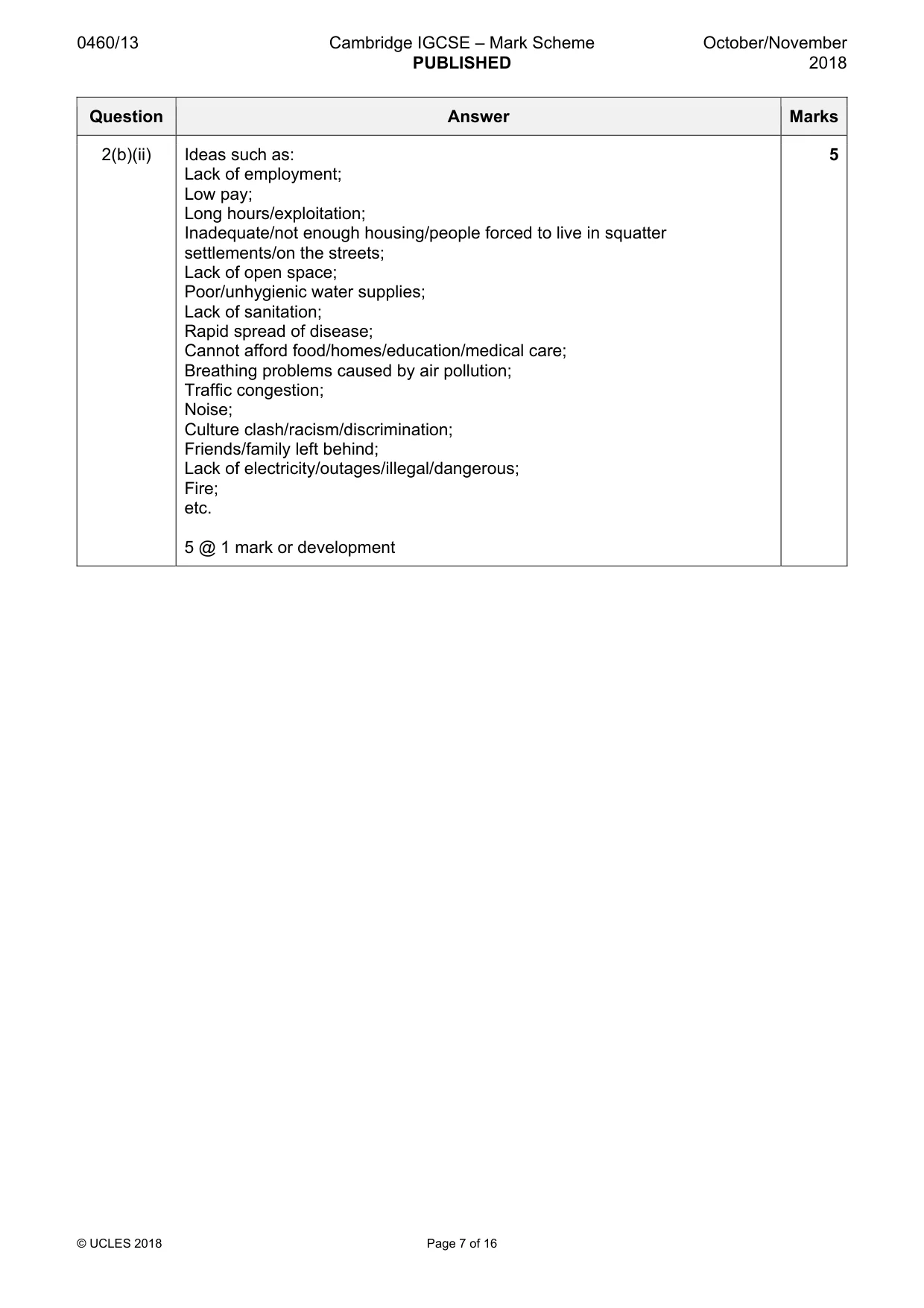 Mark scheme, page 7 of 16