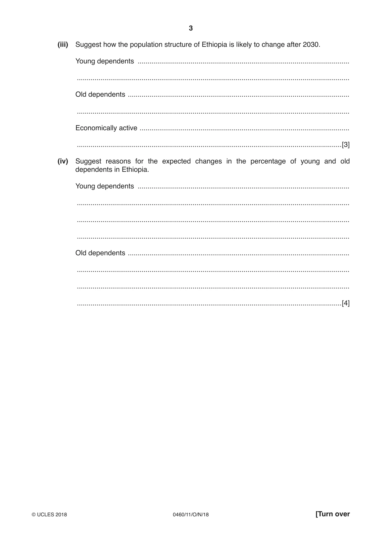 Cambridge IGCSE Geography 0460 2018 Oct/Nov Paper 1 · Variant 1 question paper, page 3 of 32
