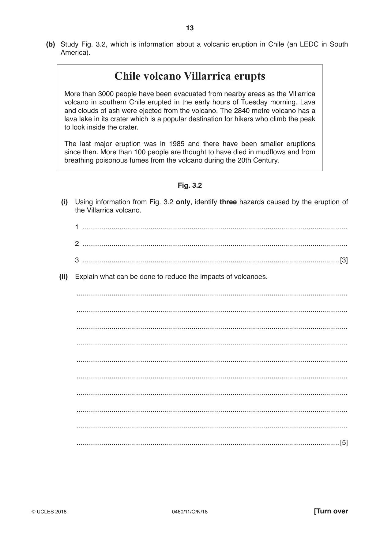 Cambridge IGCSE Geography 0460 2018 Oct/Nov Paper 1 · Variant 1 question paper, page 13 of 32