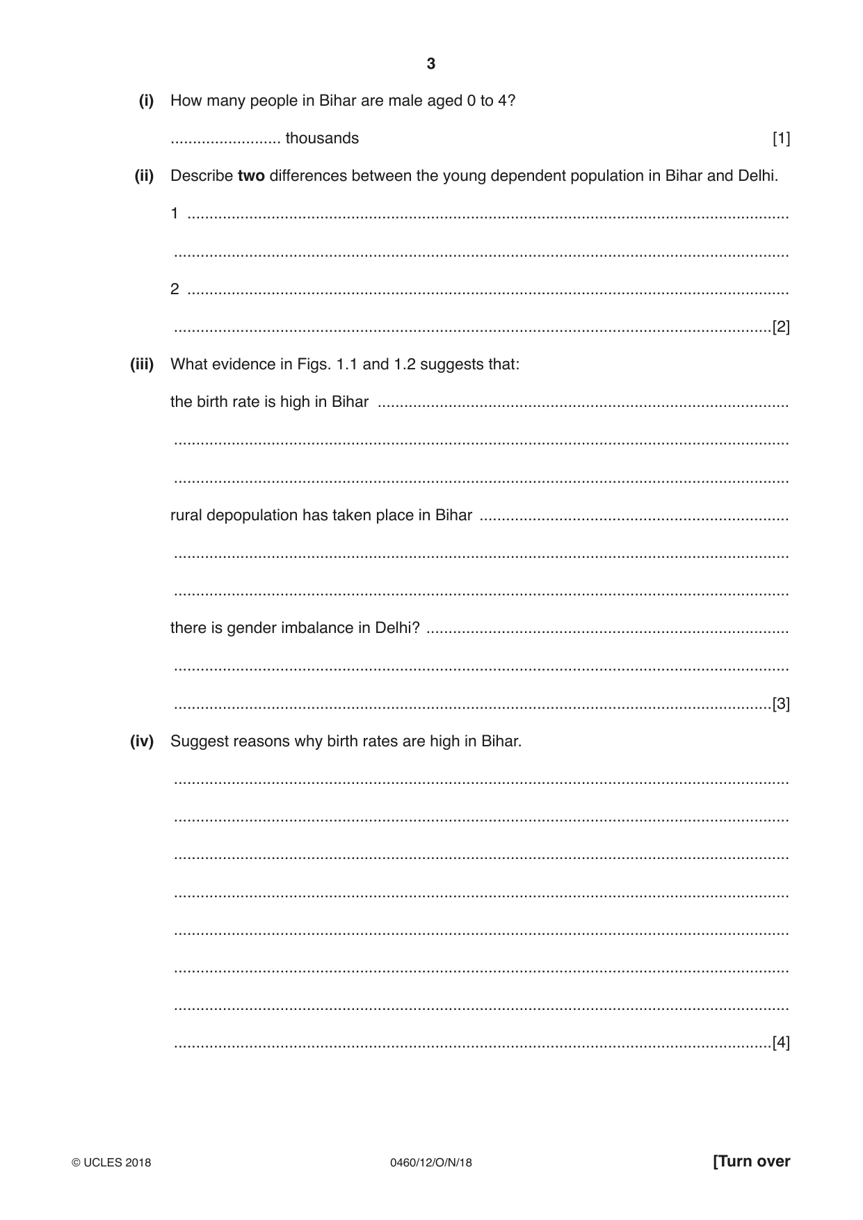 Cambridge IGCSE Geography 0460 2018 Oct/Nov Paper 1 · Variant 2 question paper, page 3 of 32