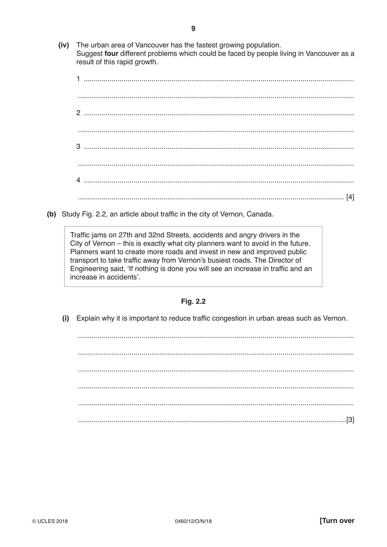 Cambridge IGCSE Geography 0460 2018 Oct/Nov Paper 1 · Variant 2 question paper, page 9 of 32
