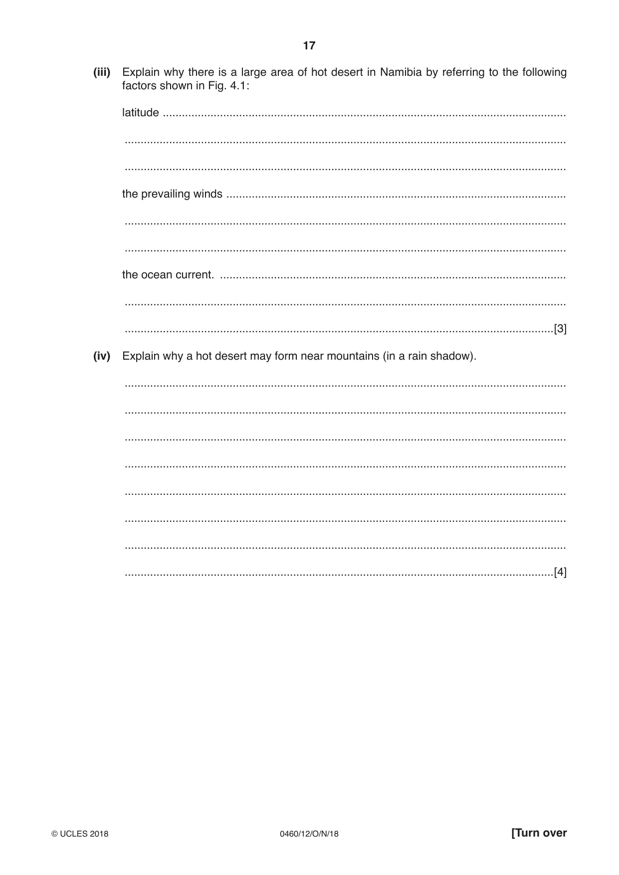 Cambridge IGCSE Geography 0460 2018 Oct/Nov Paper 1 · Variant 2 question paper, page 17 of 32