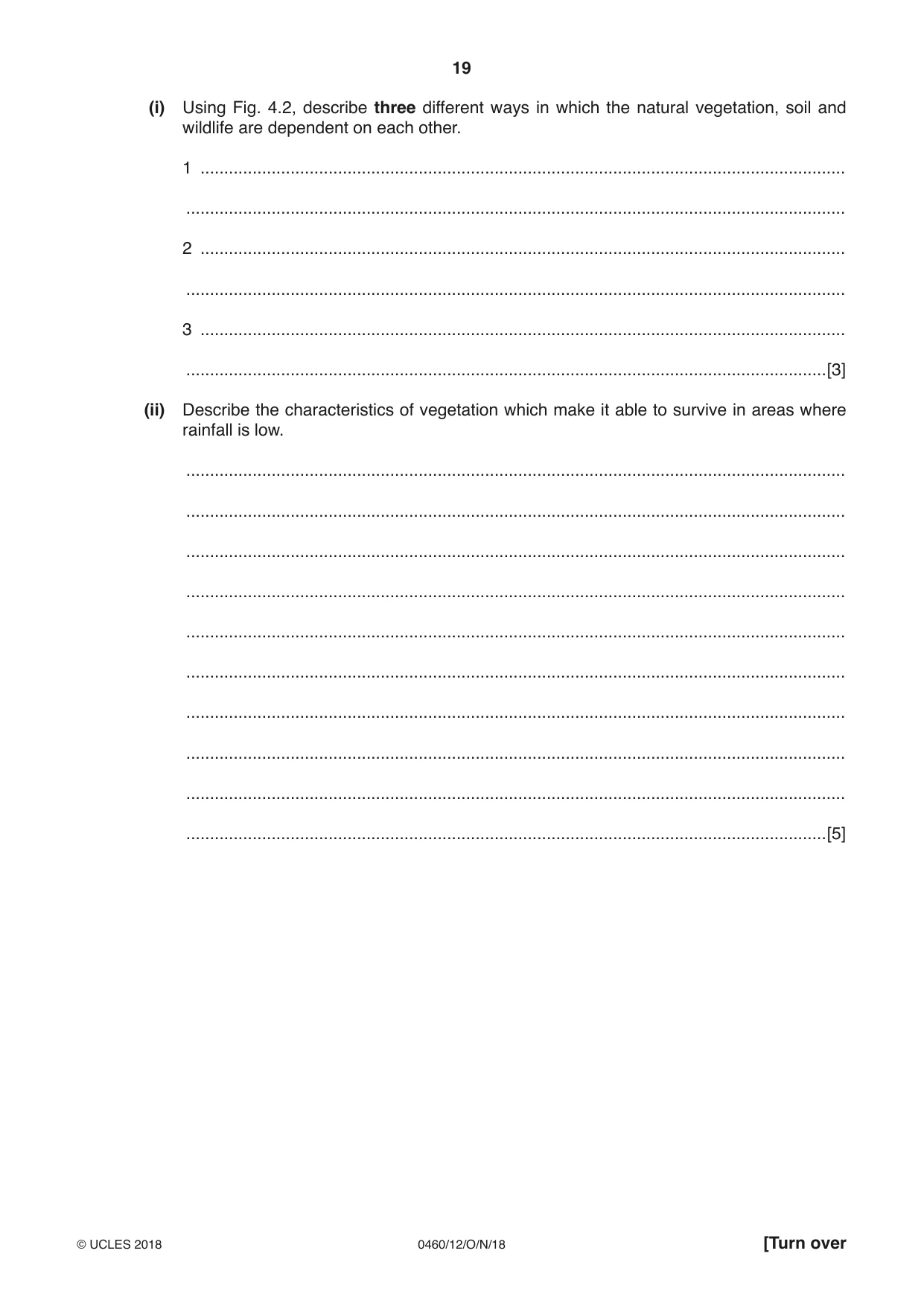 Cambridge IGCSE Geography 0460 2018 Oct/Nov Paper 1 · Variant 2 question paper, page 19 of 32