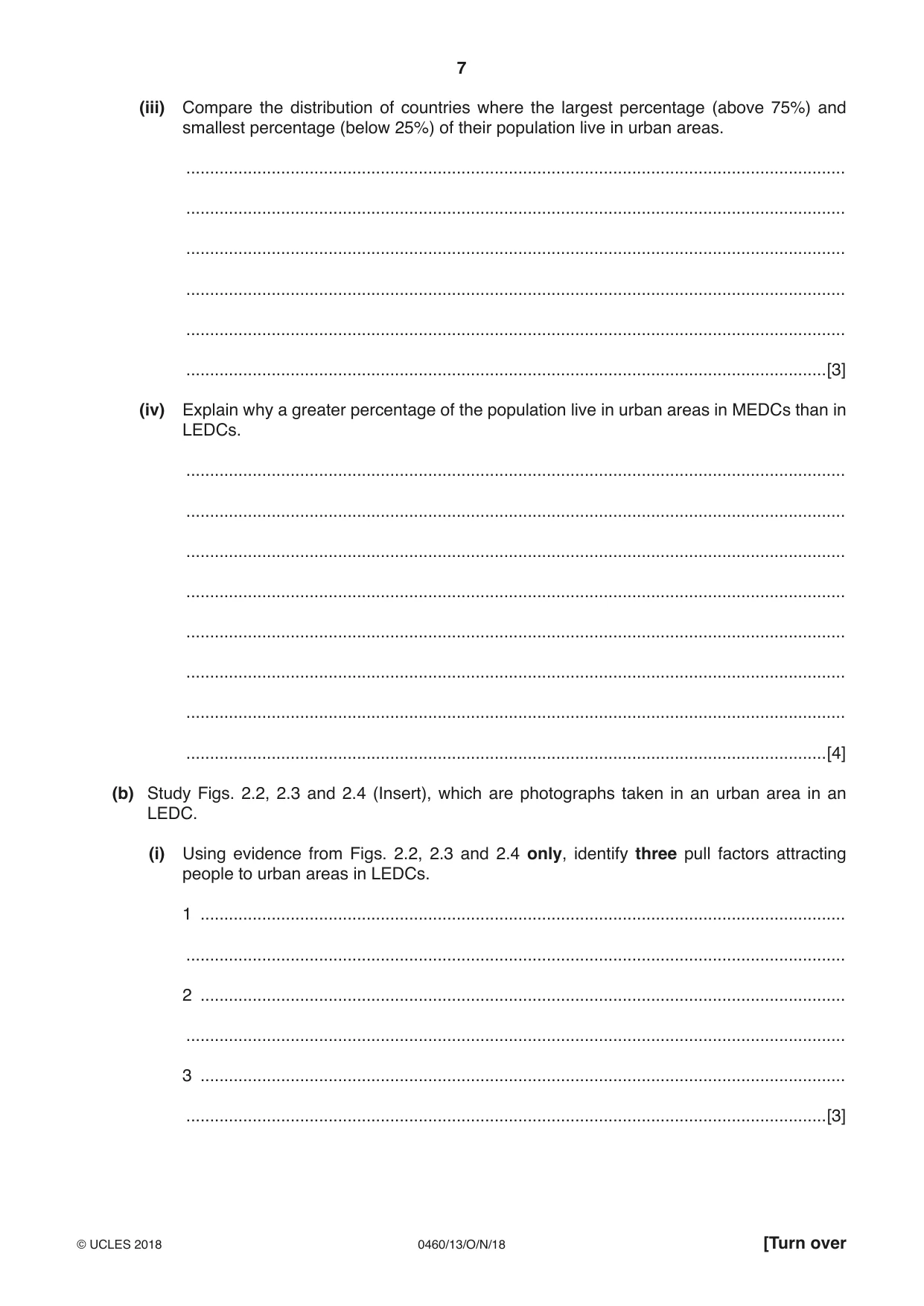Cambridge IGCSE Geography 0460 2018 Oct/Nov Paper 1 · Variant 3 question paper, page 7 of 28