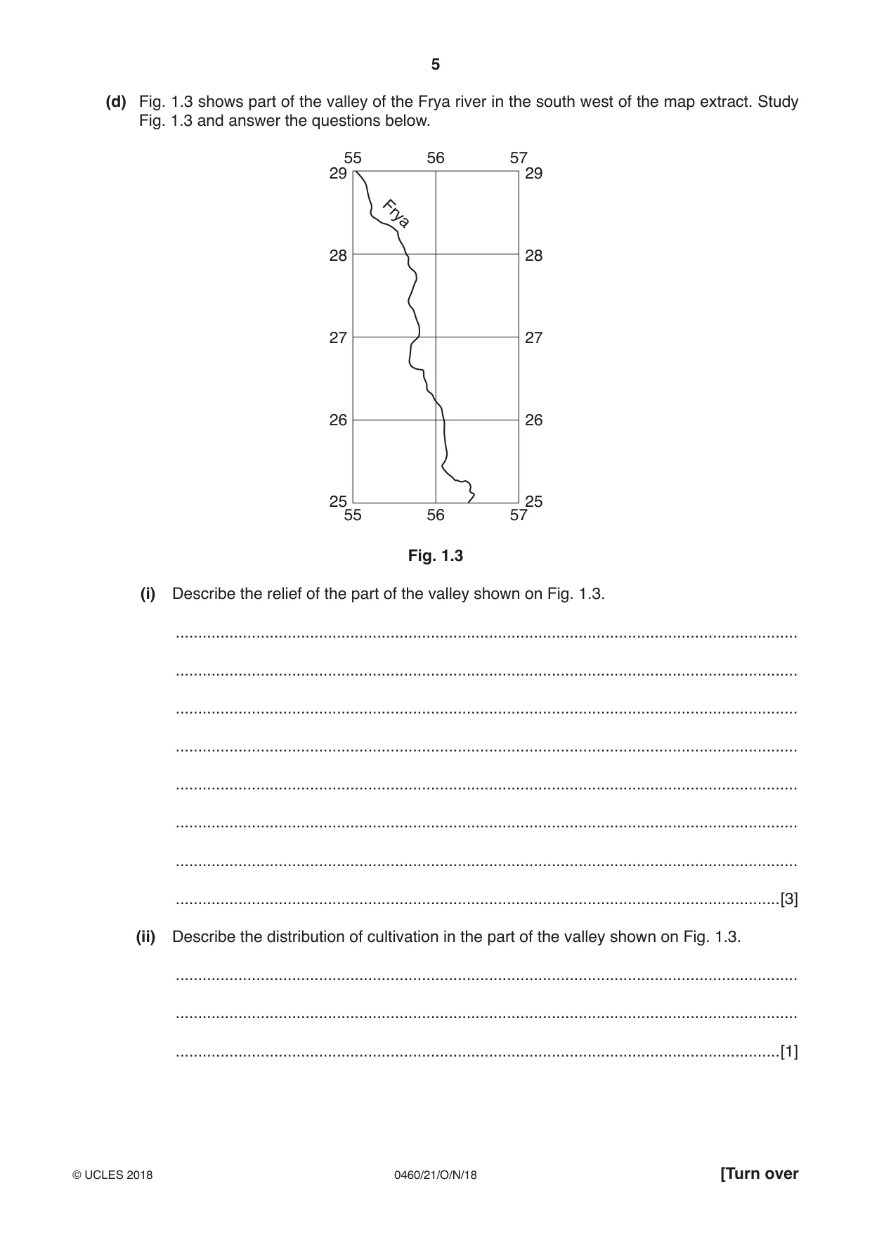 Cambridge IGCSE Geography 0460 2018 Oct/Nov Paper 2 · Variant 1 question paper, page 5 of 20