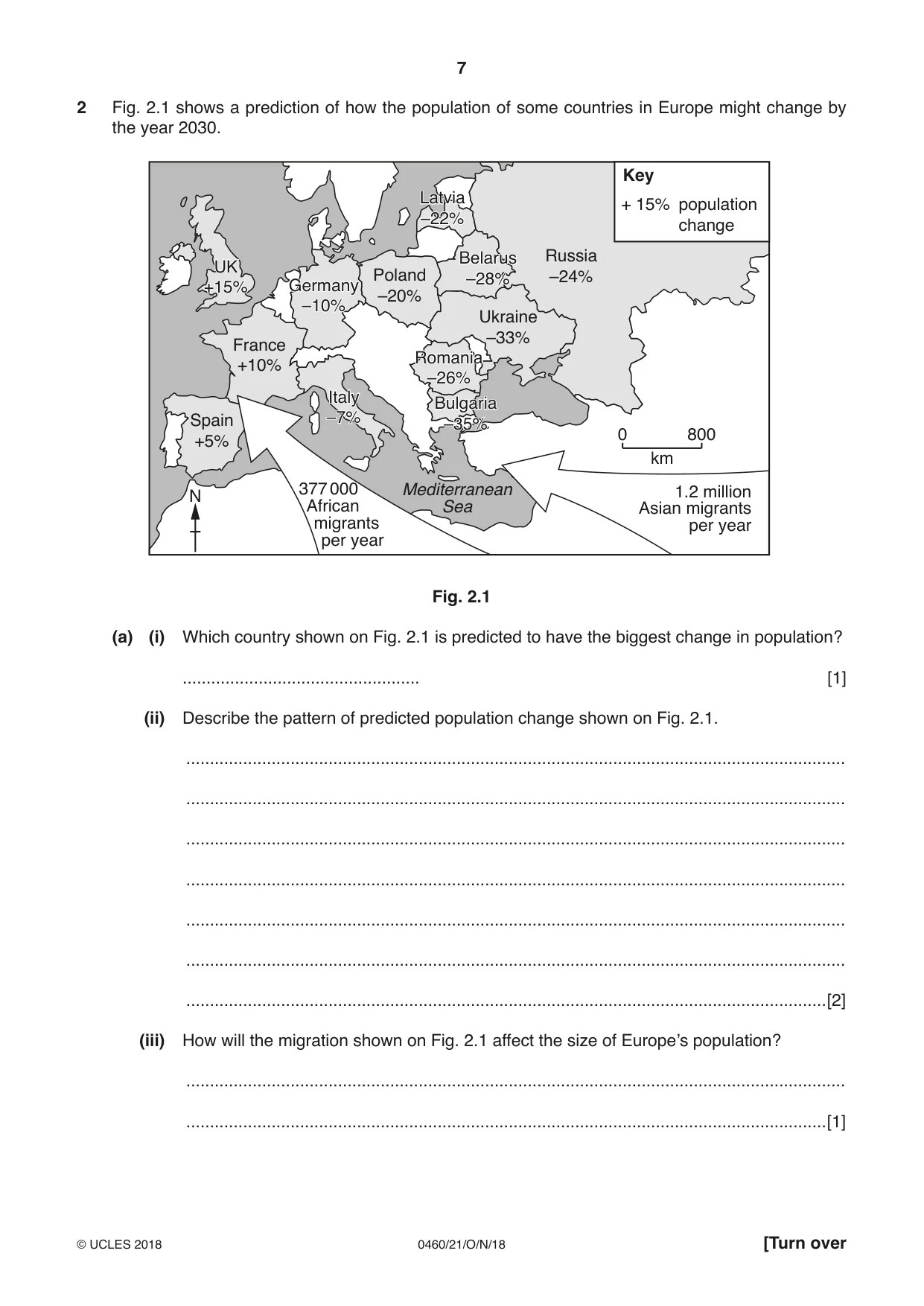 Cambridge IGCSE Geography 0460 2018 Oct/Nov Paper 2 · Variant 1 question paper, page 7 of 20