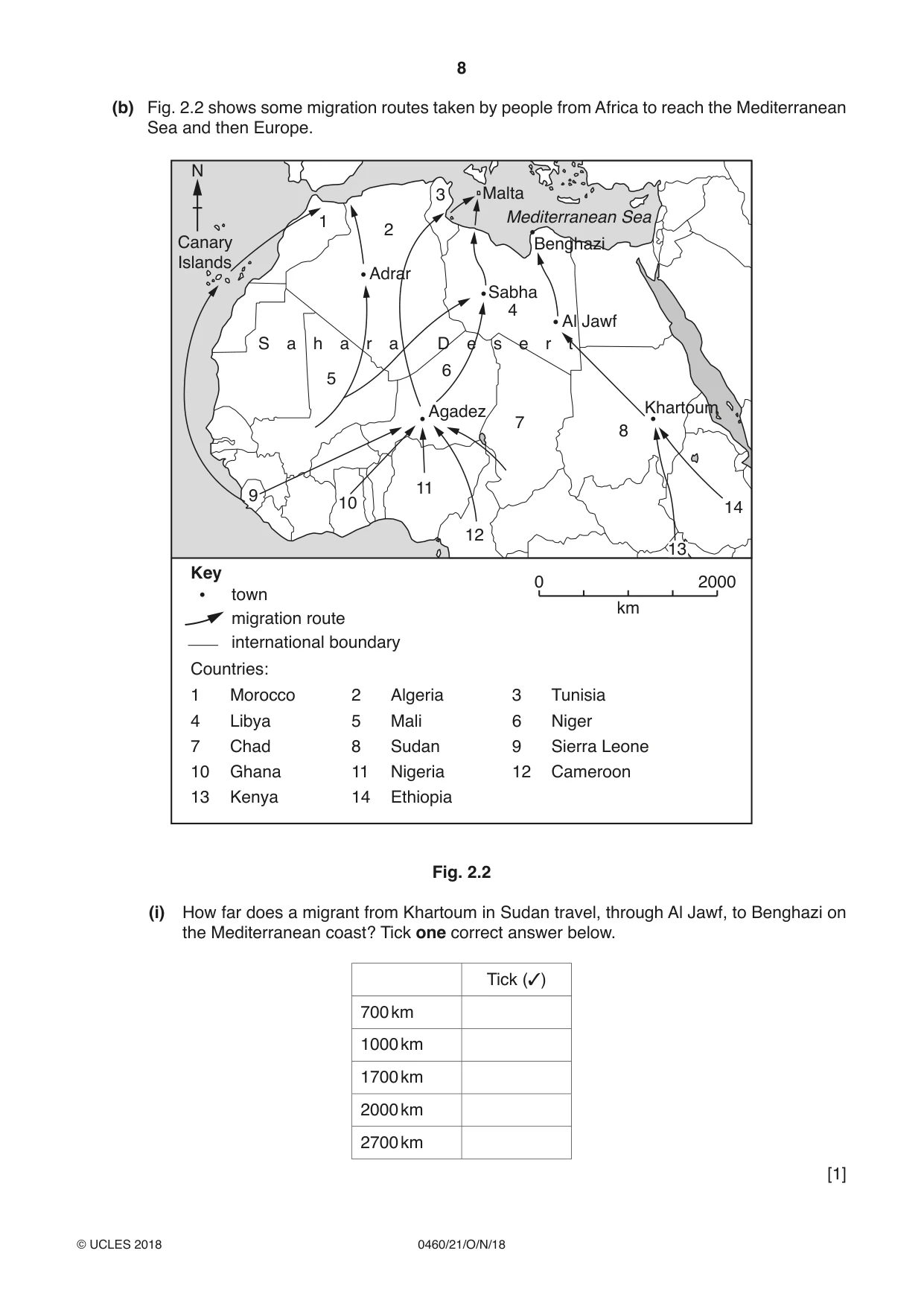 Cambridge IGCSE Geography 0460 2018 Oct/Nov Paper 2 · Variant 1 question paper, page 8 of 20