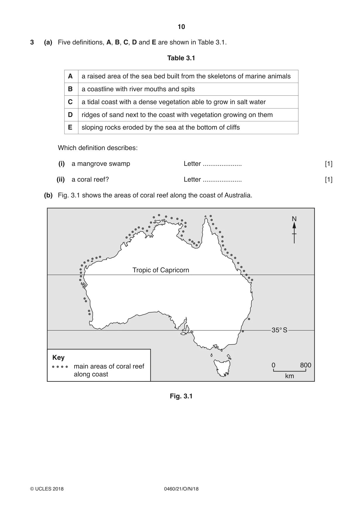 Cambridge IGCSE Geography 0460 2018 Oct/Nov Paper 2 · Variant 1 question paper, page 10 of 20