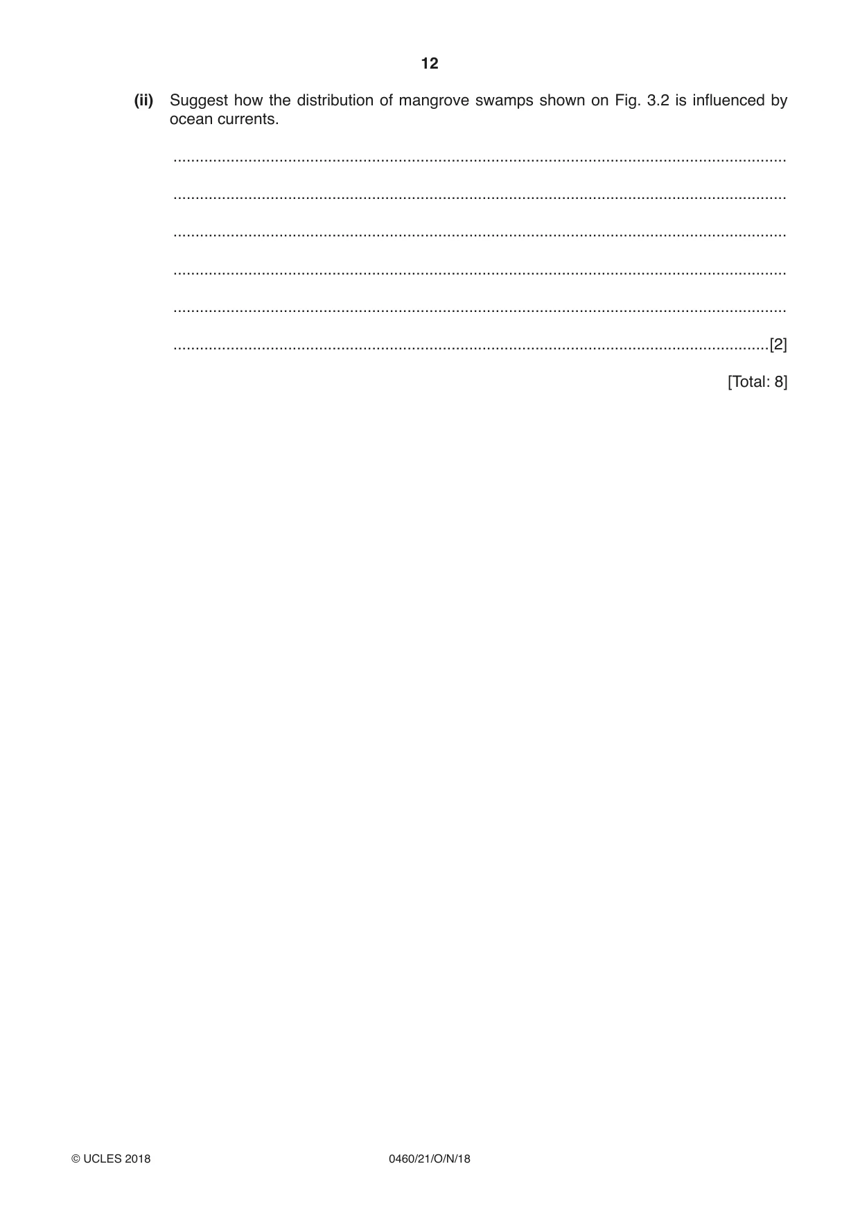 Cambridge IGCSE Geography 0460 2018 Oct/Nov Paper 2 · Variant 1 question paper, page 12 of 20