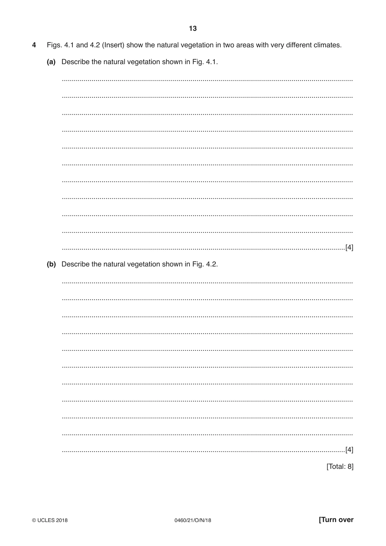 Cambridge IGCSE Geography 0460 2018 Oct/Nov Paper 2 · Variant 1 question paper, page 13 of 20
