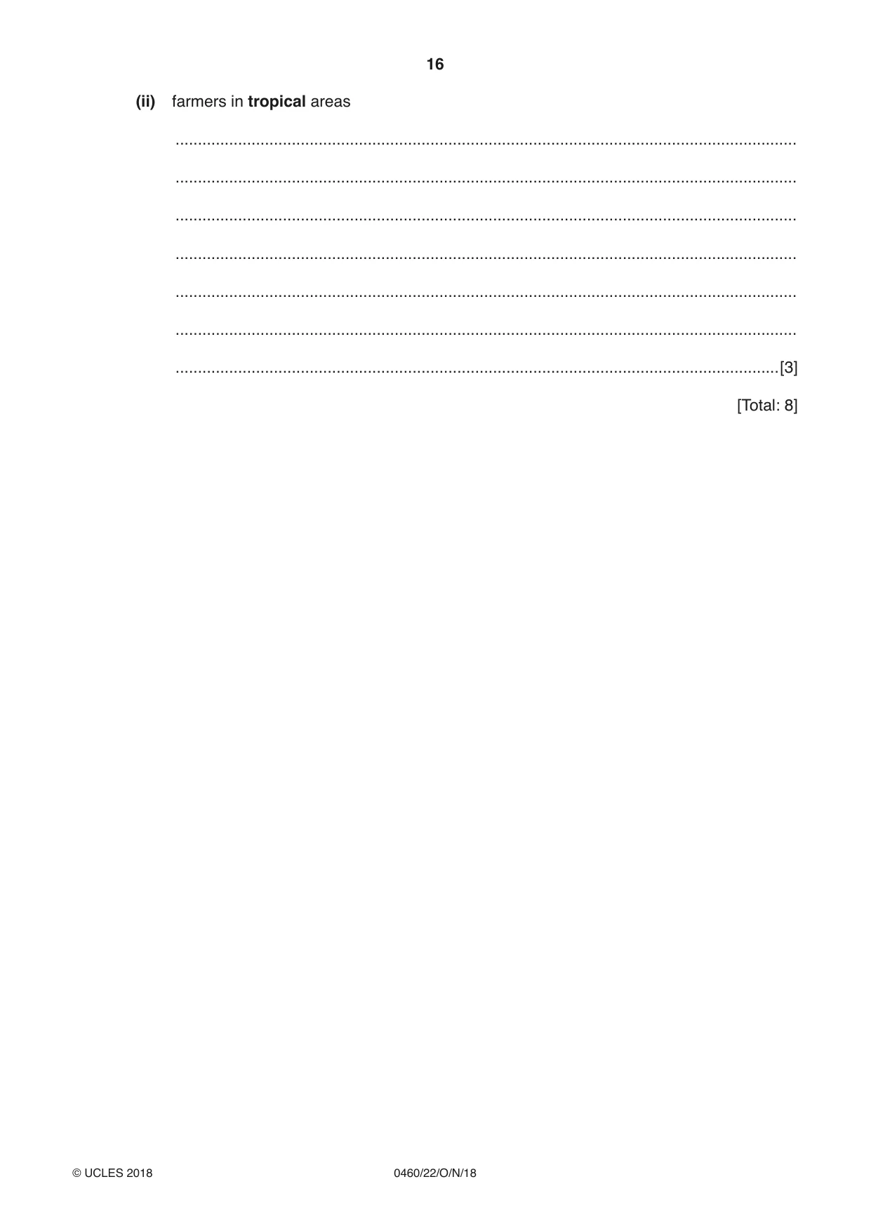 Cambridge IGCSE Geography 0460 2018 Oct/Nov Paper 2 · Variant 2 question paper, page 16 of 20