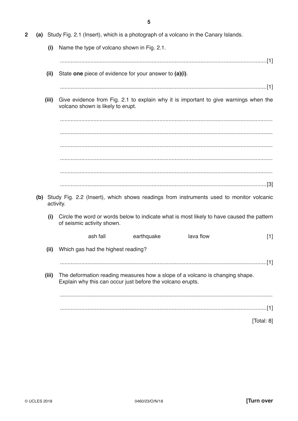 Cambridge IGCSE Geography 0460 2018 Oct/Nov Paper 2 · Variant 3 question paper, page 5 of 16