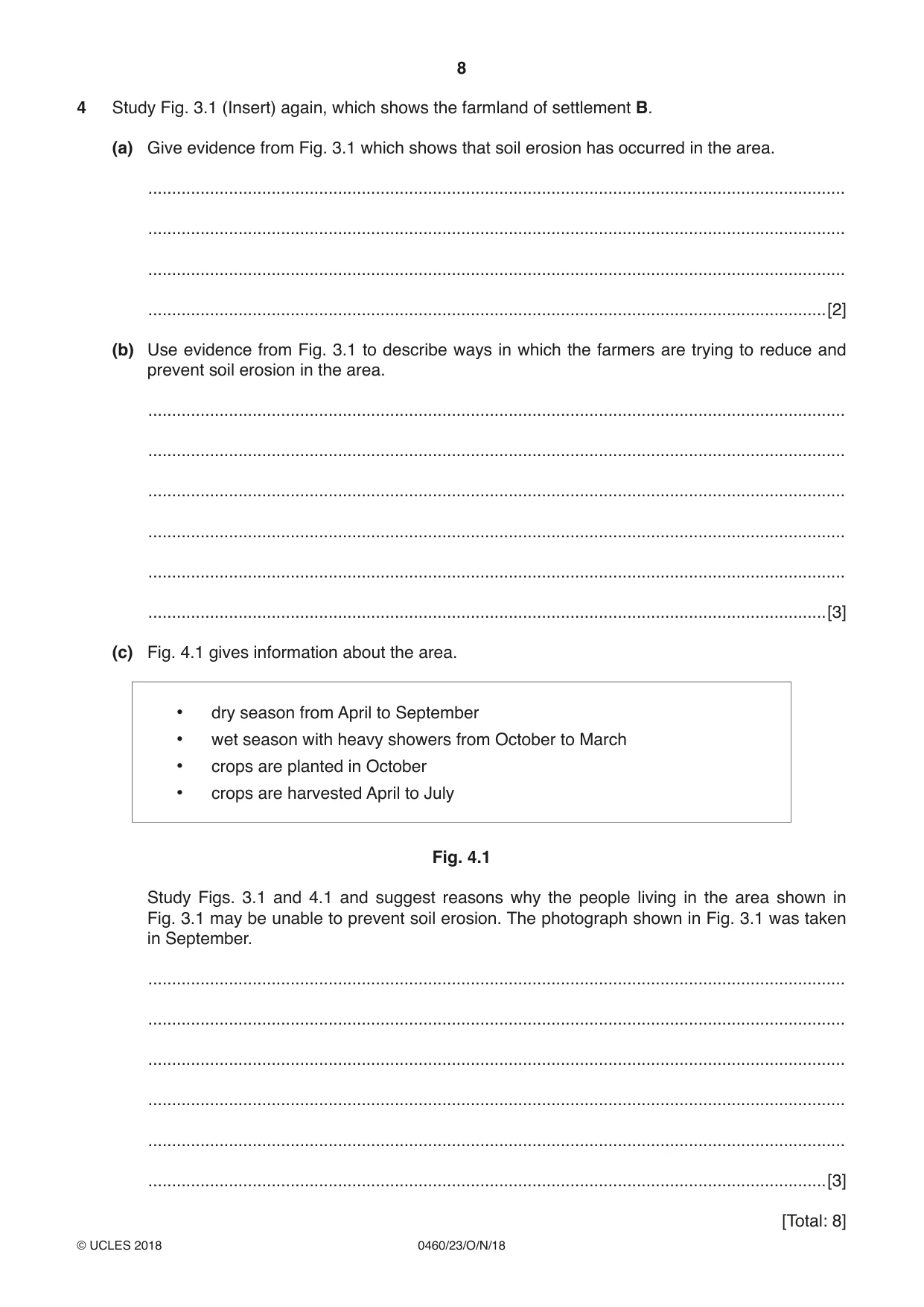 Cambridge IGCSE Geography 0460 2018 Oct/Nov Paper 2 · Variant 3 question paper, page 8 of 16