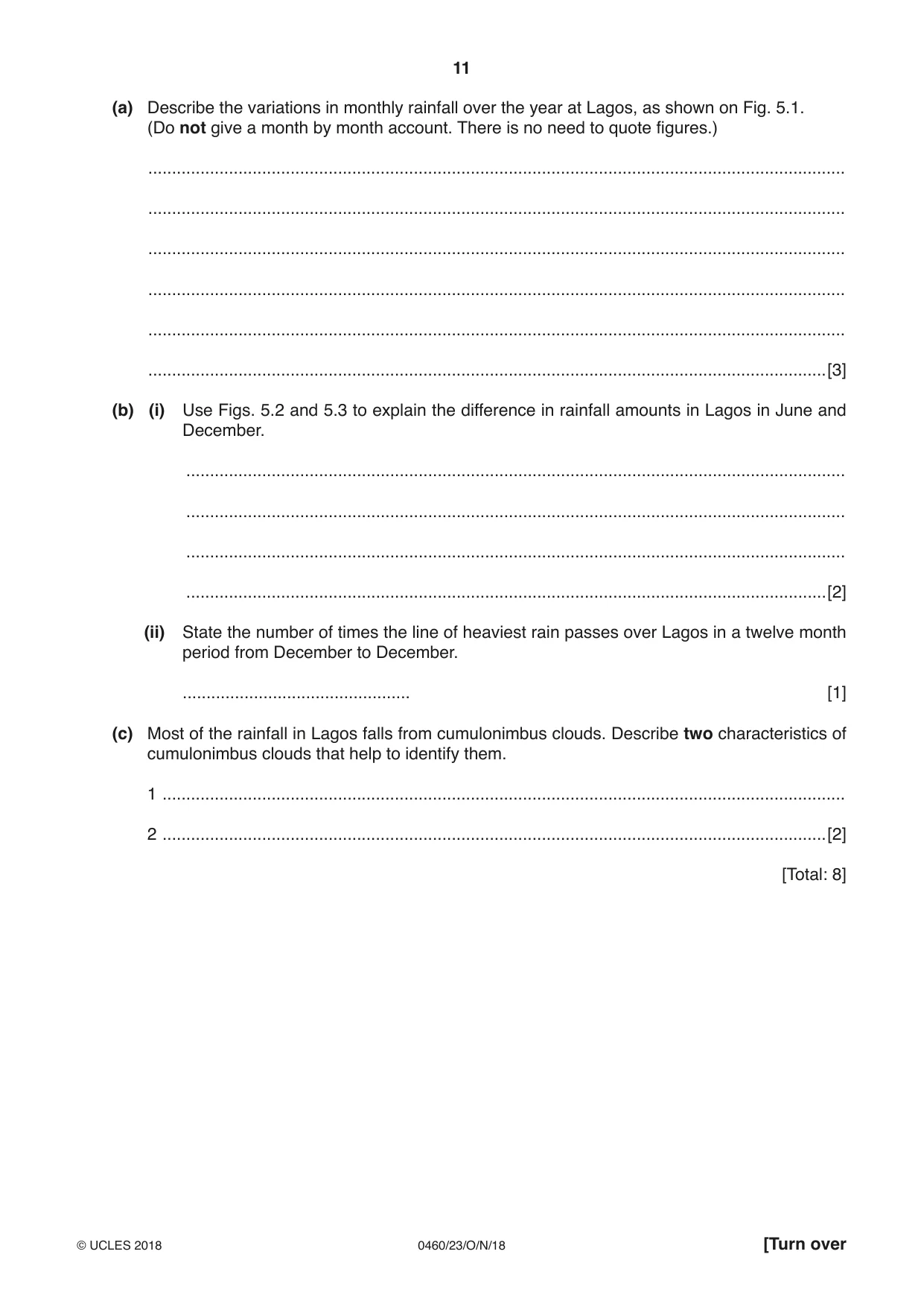 Cambridge IGCSE Geography 0460 2018 Oct/Nov Paper 2 · Variant 3 question paper, page 11 of 16