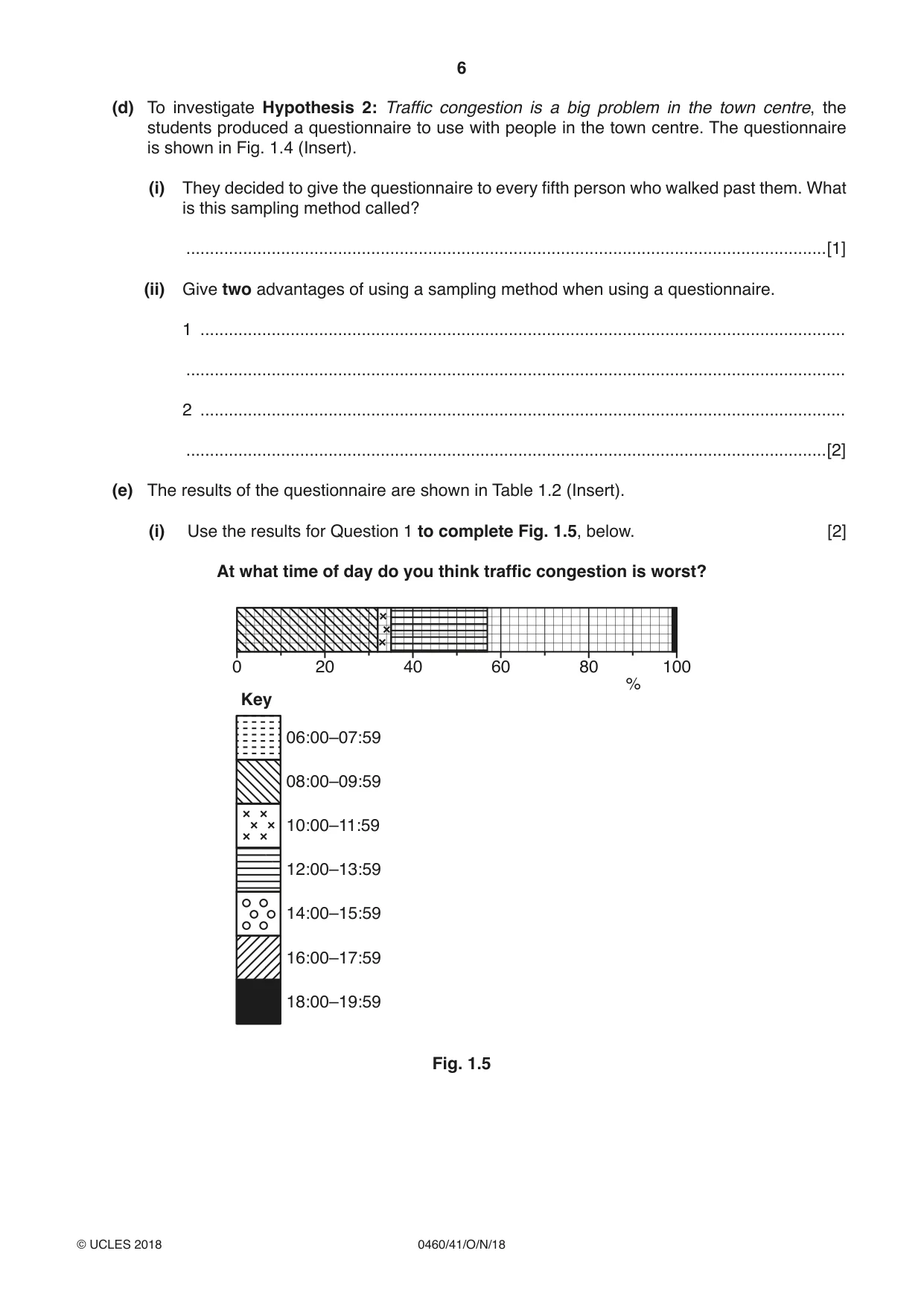Cambridge IGCSE Geography 0460 2018 Oct/Nov Paper 4 · Variant 1 question paper, page 6 of 20
