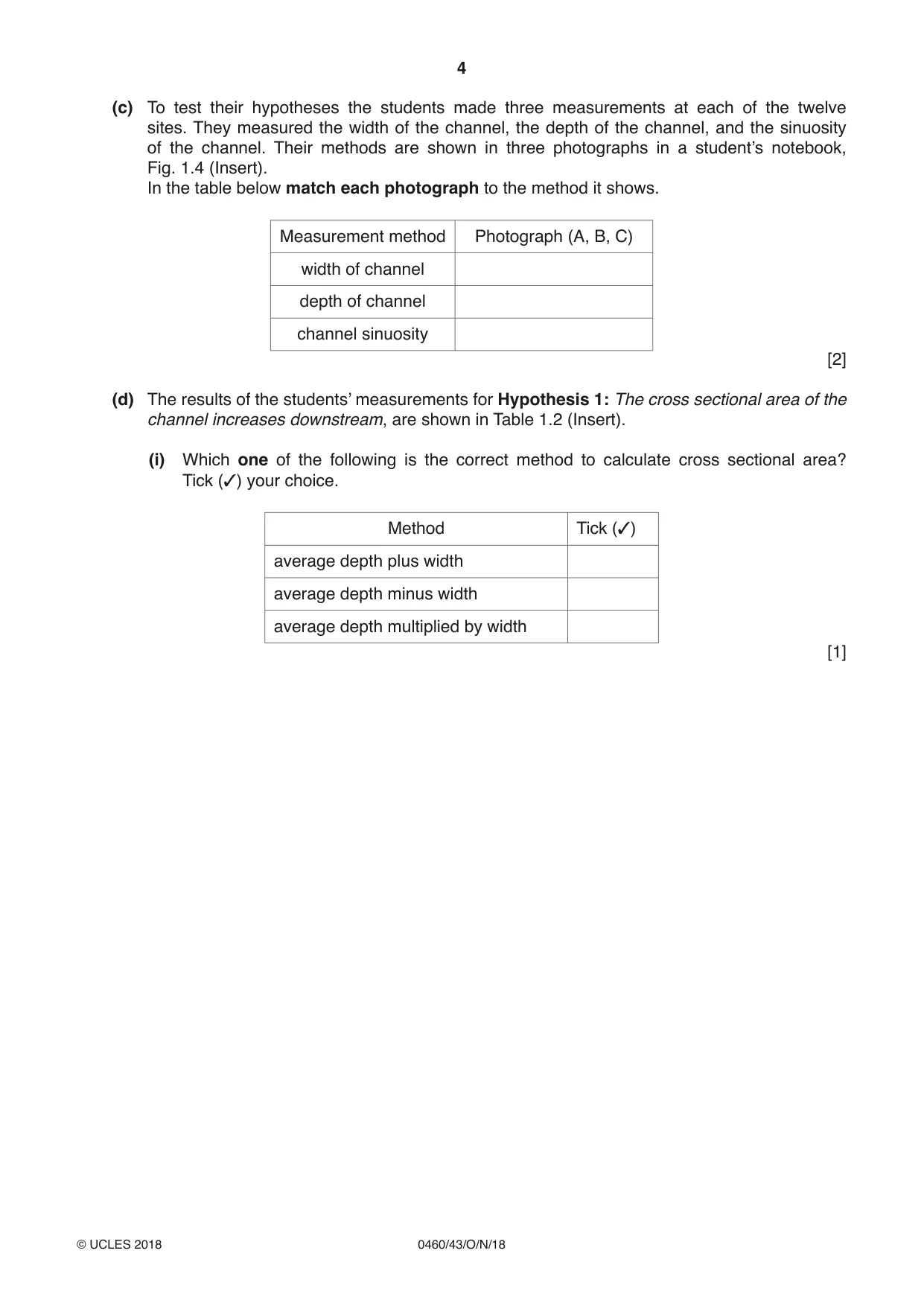 Cambridge IGCSE Geography 0460 2018 Oct/Nov Paper 4 · Variant 3 question paper, page 4 of 20