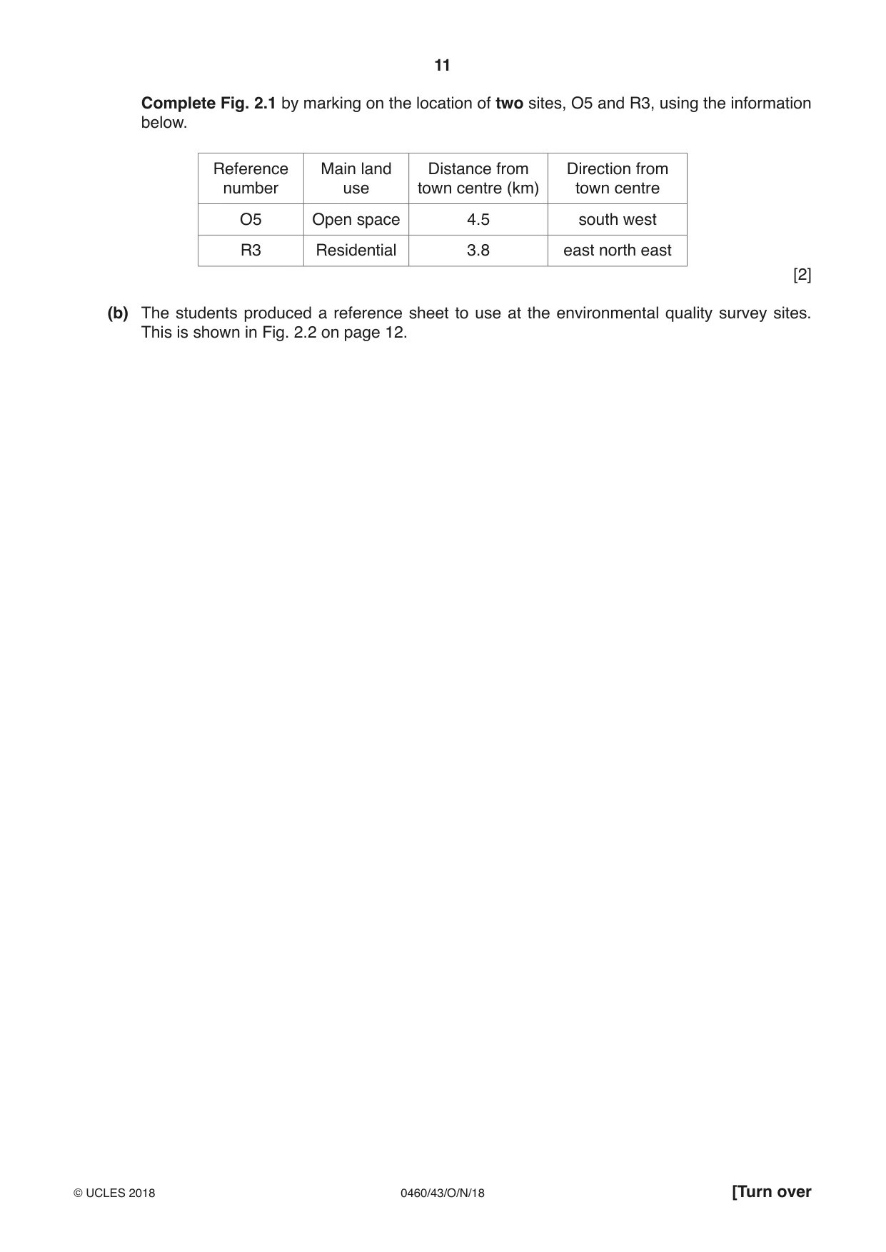 Cambridge IGCSE Geography 0460 2018 Oct/Nov Paper 4 · Variant 3 question paper, page 11 of 20